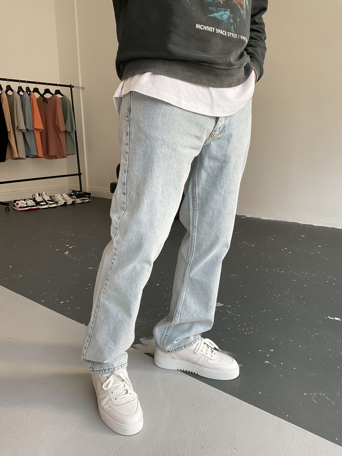 Açık Mavi Boru Paça Pantolon D-6198