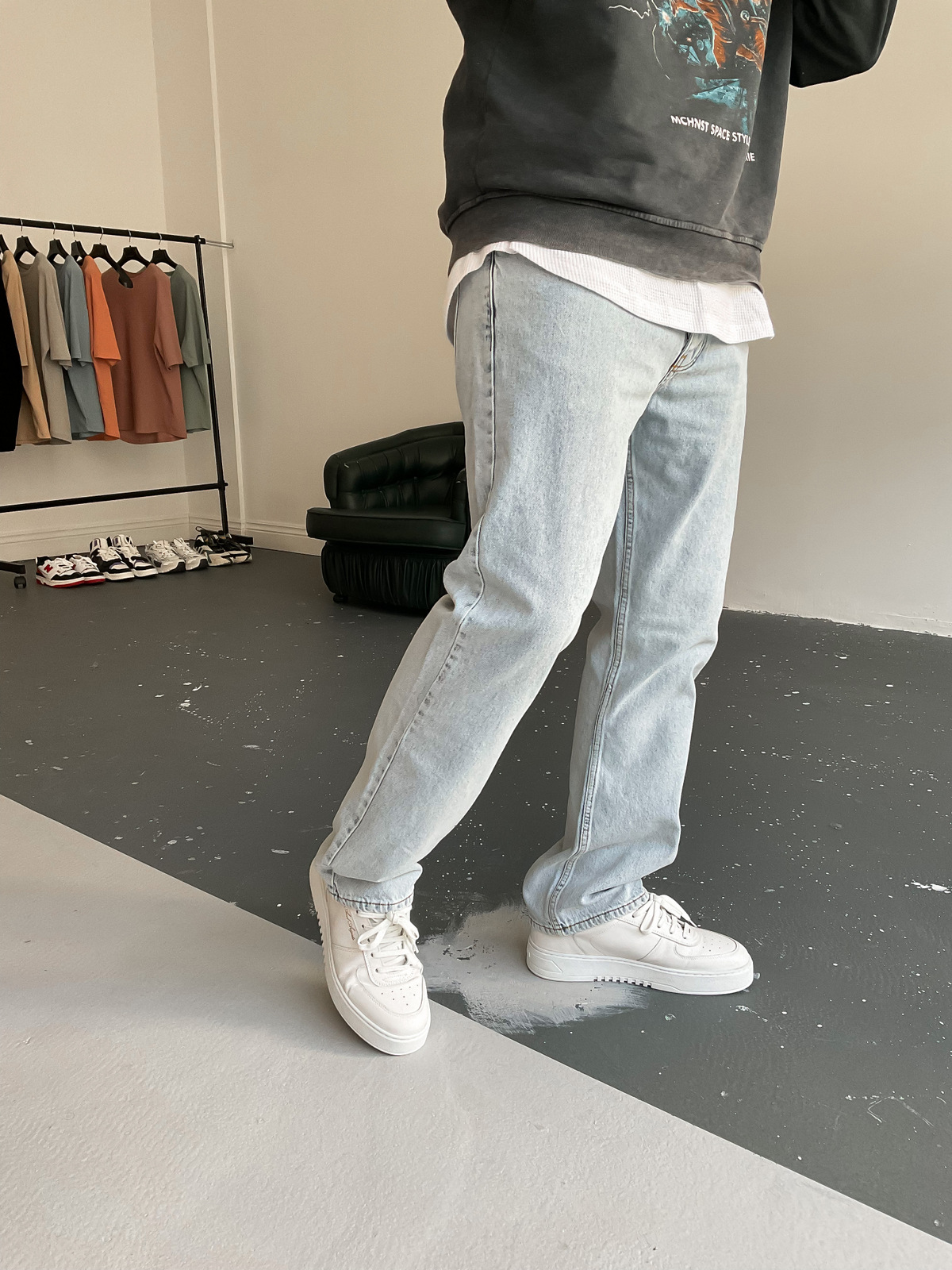Açık Mavi Boru Paça Pantolon D-6198