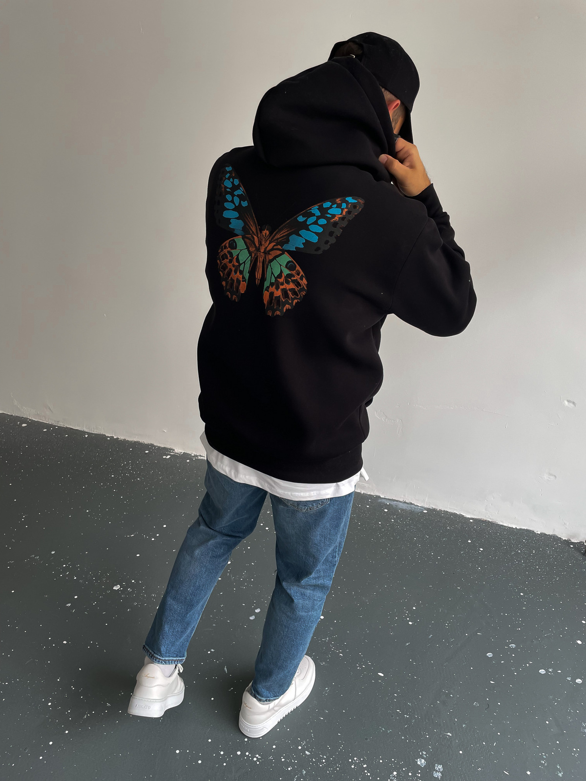 Siyah Kapüşonlu Happiness Sweat C-378