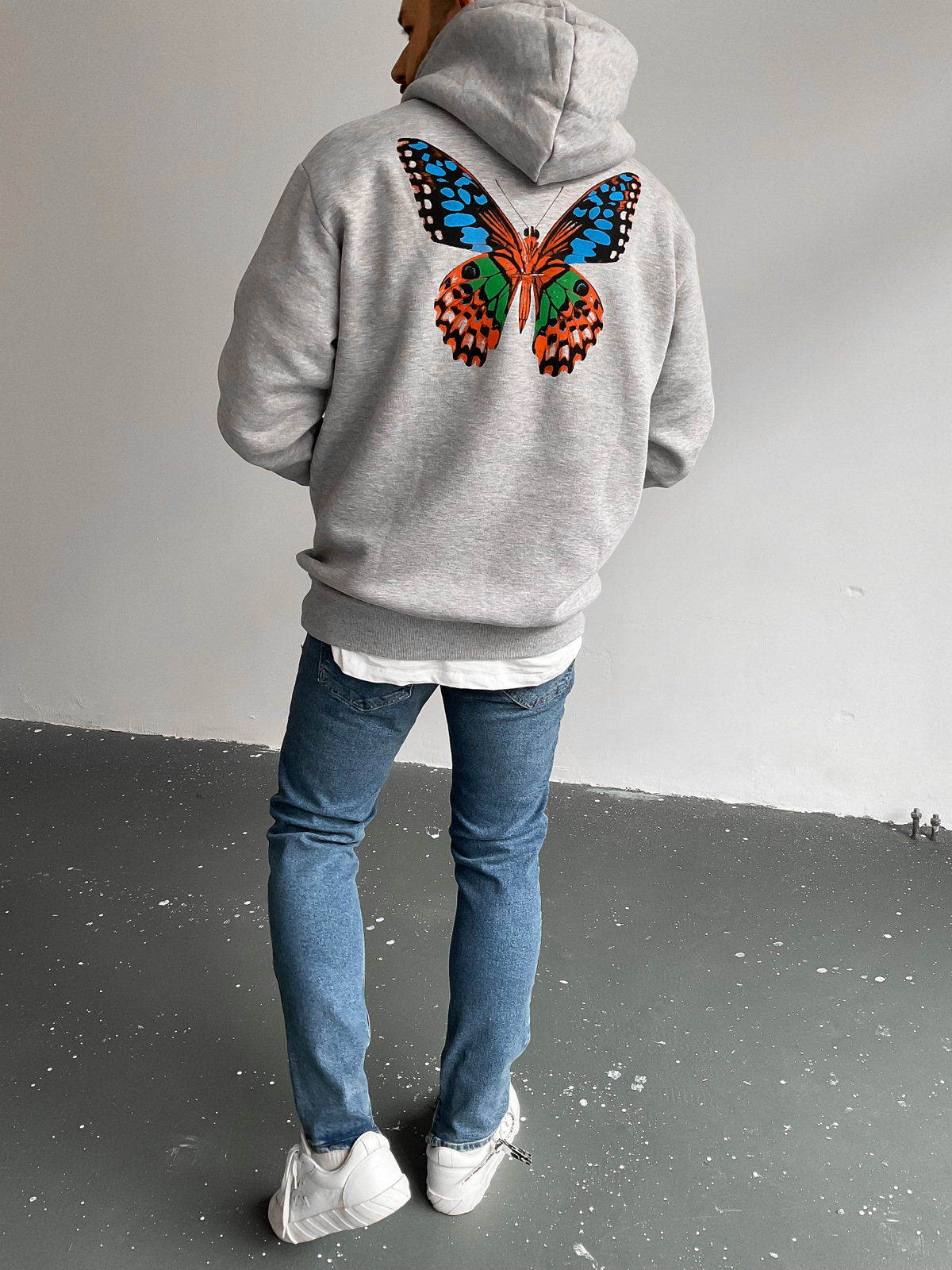 Gri Kapüşonlu Happiness Sweat C-378