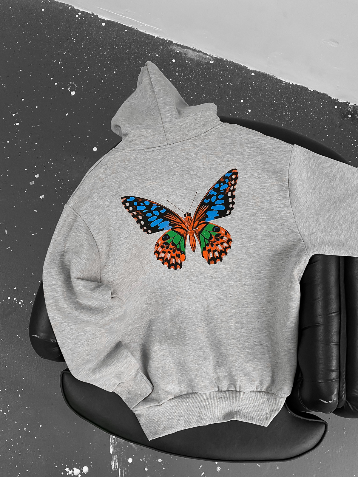 Gri Kapüşonlu Happiness Sweat C-378