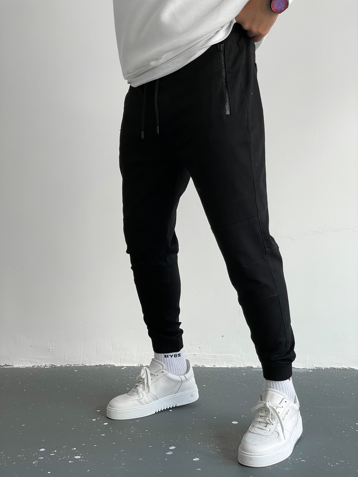 Siyah Fermuarlı Jogger C-3322