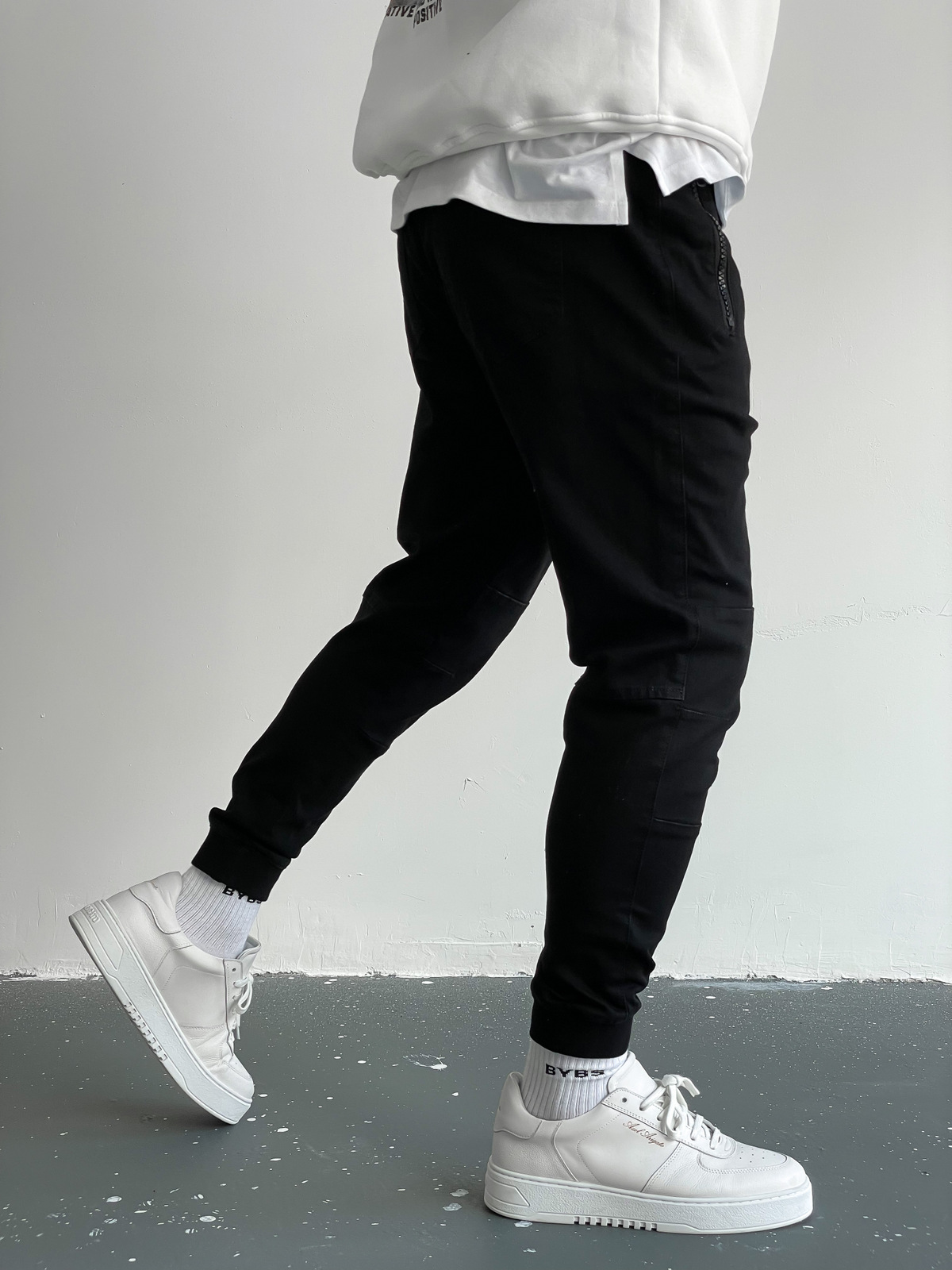 Siyah Fermuarlı Jogger C-3322