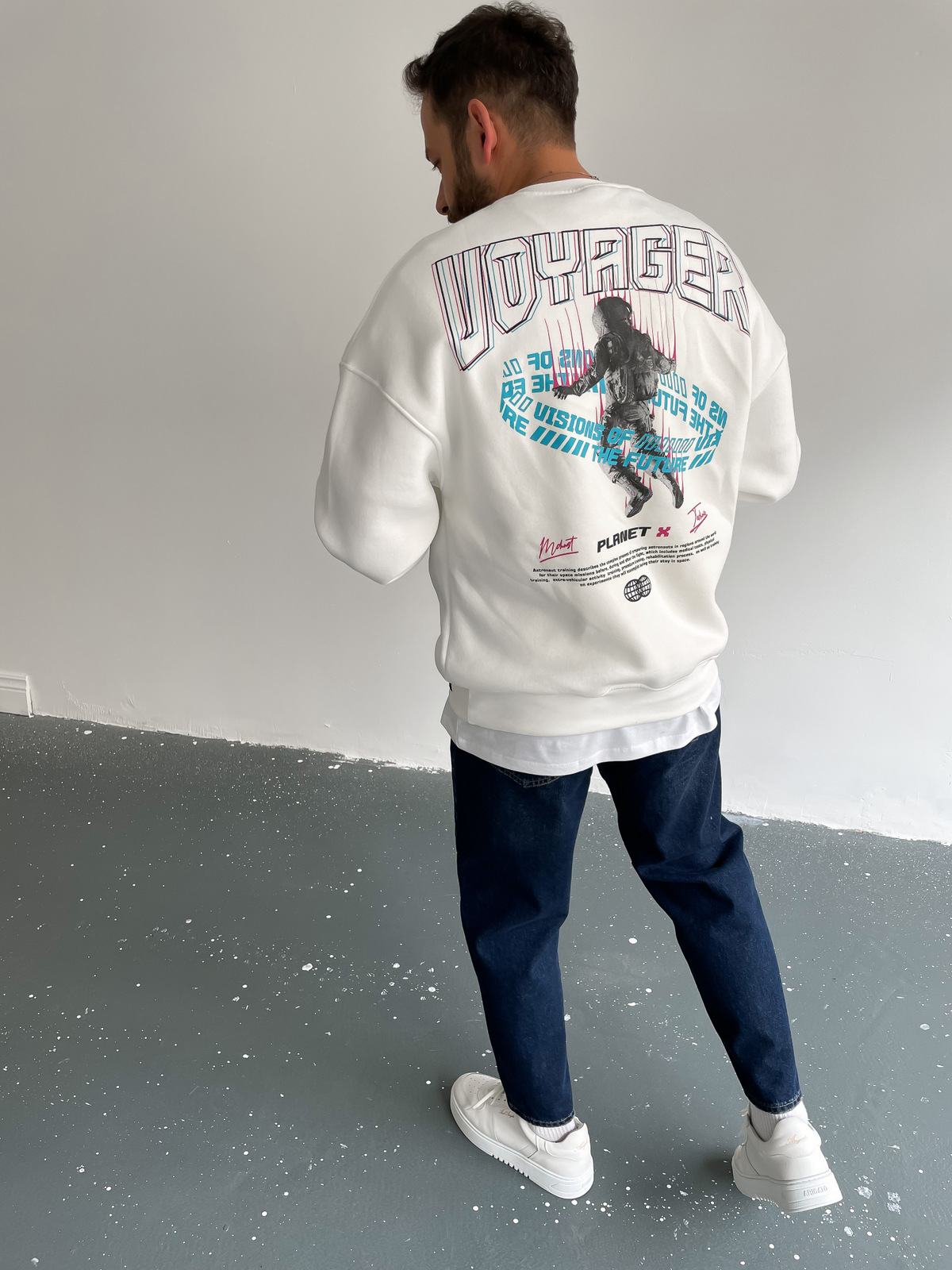 Beyaz Planet Sweat M-3358