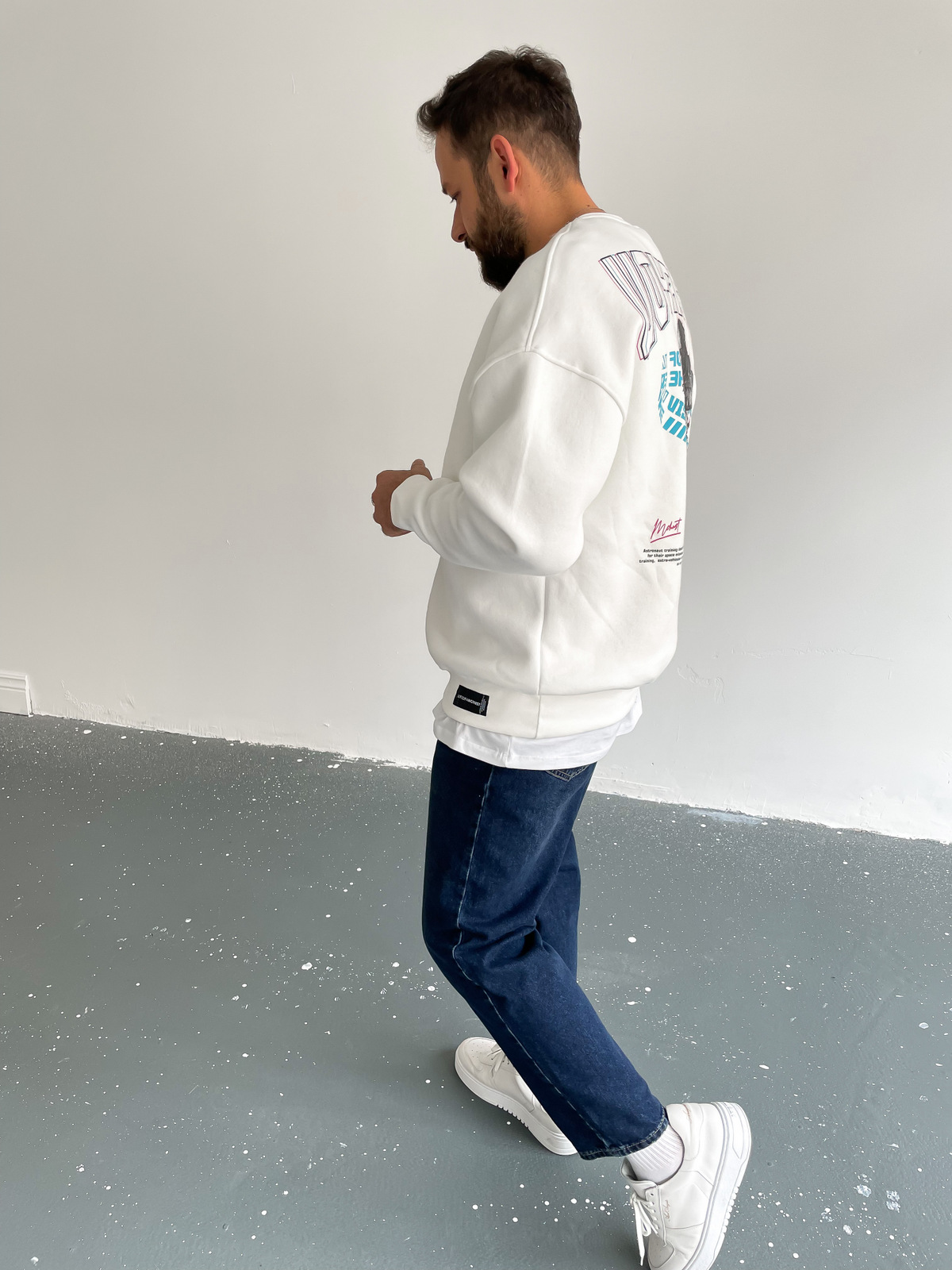 Beyaz Planet Sweat M-3358