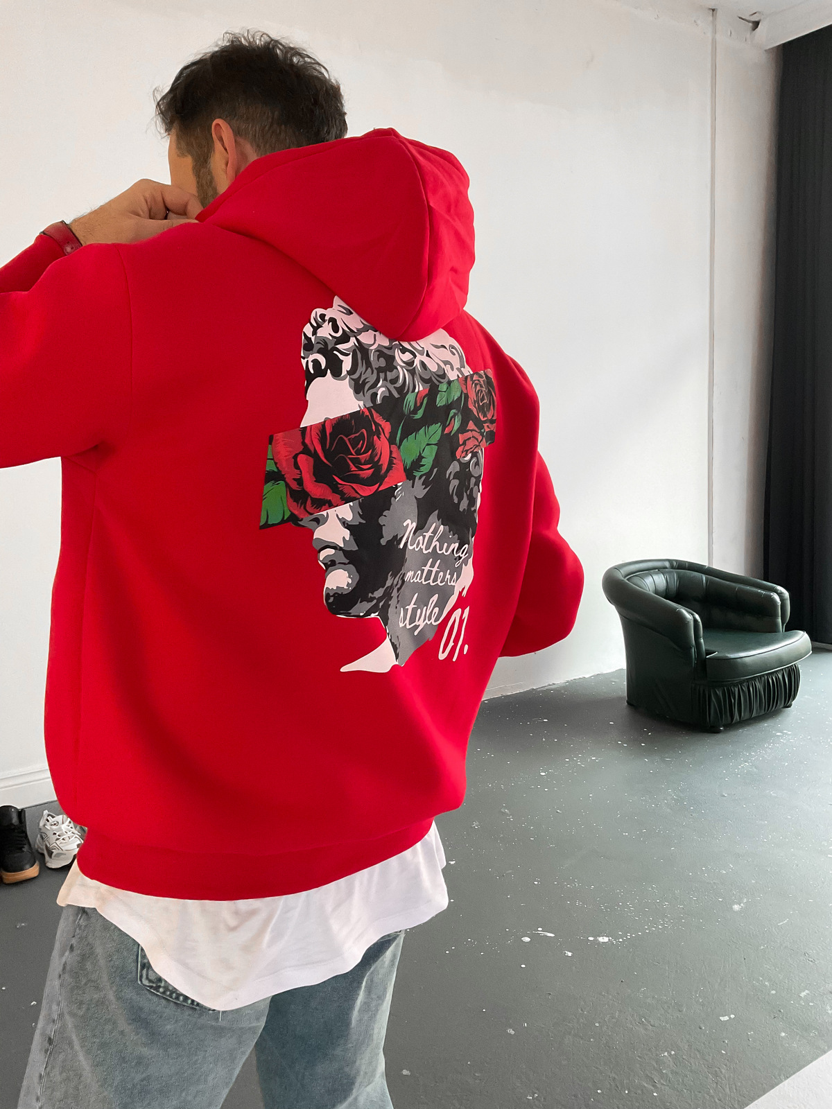 Kırmızı Censor Kapüşonlu Sweat C-337