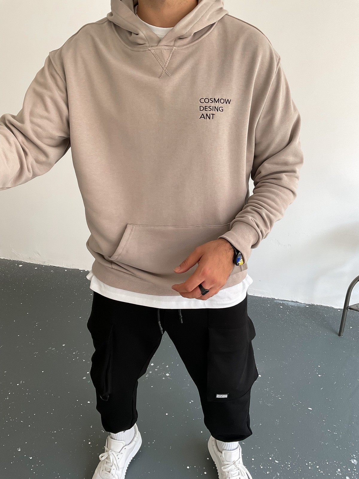 Gri Cosmow Kapüşonlu Sweat BLA-003