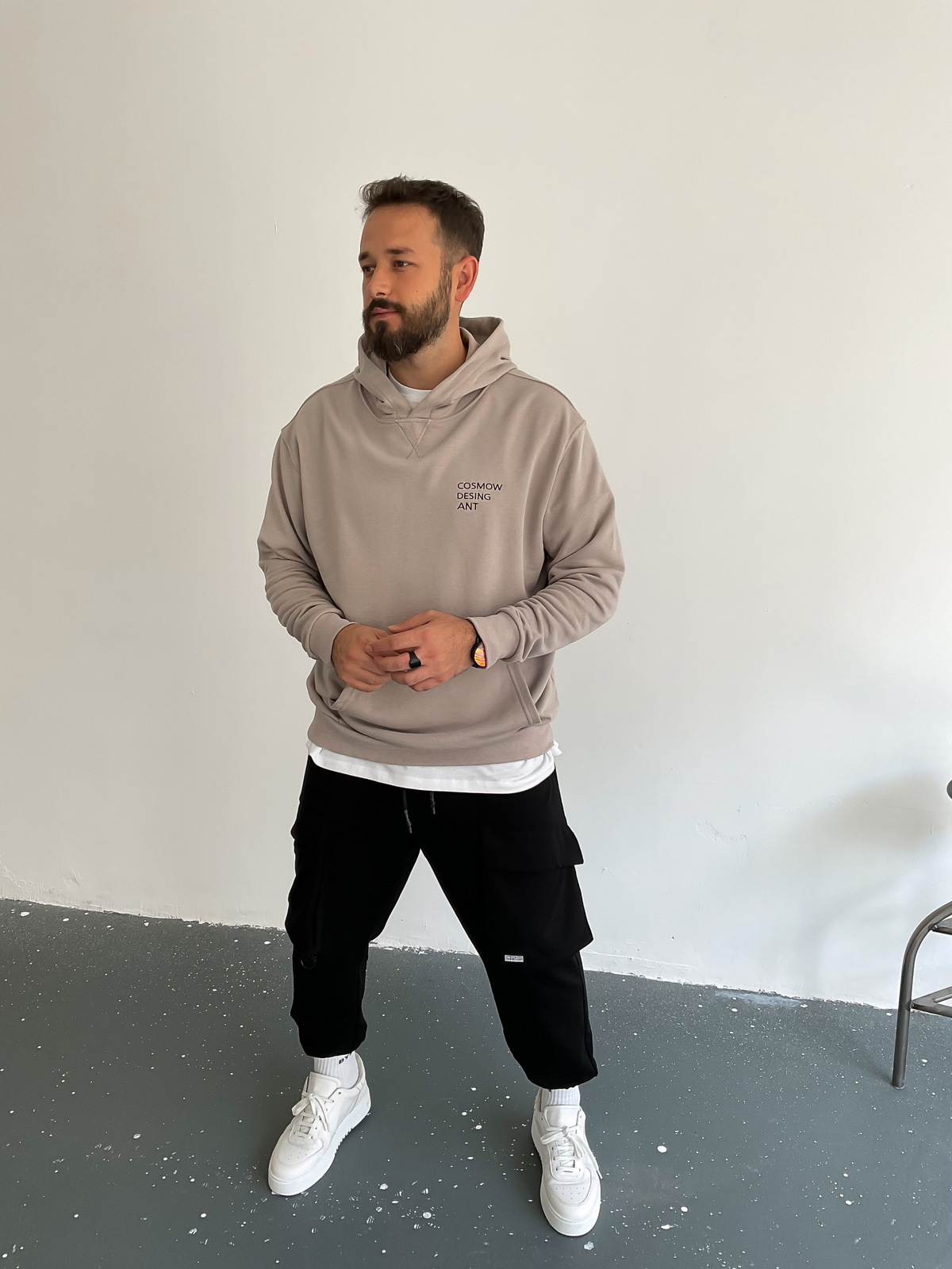 Gri Cosmow Kapüşonlu Sweat BLA-003