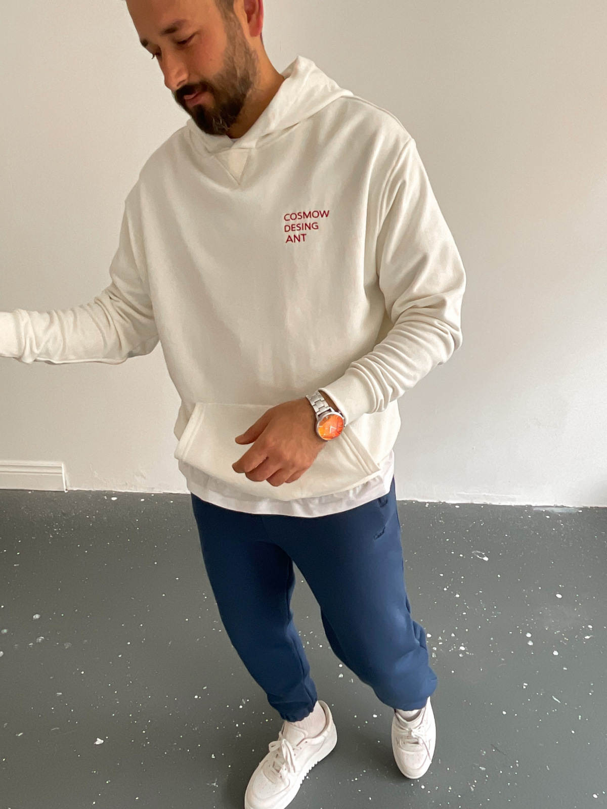 Ekru Cosmow Kapüşonlu Sweat BLA-003