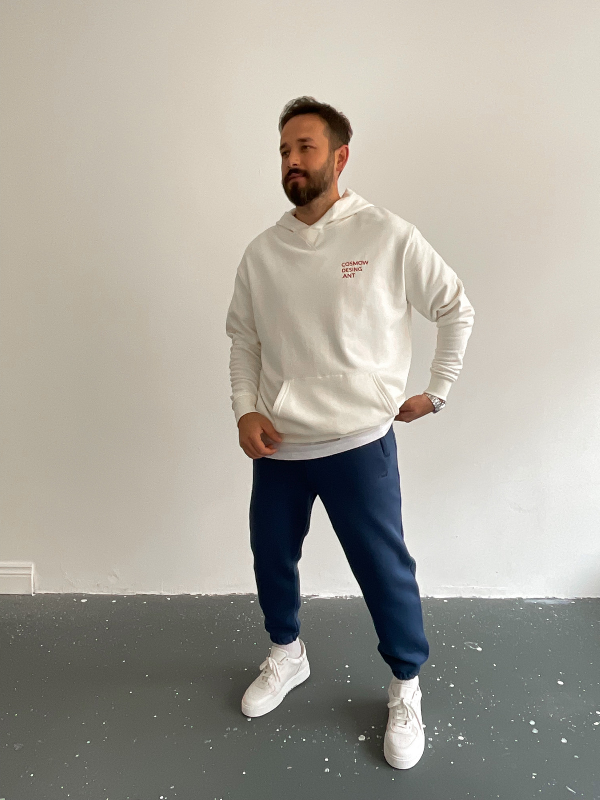 Ekru Cosmow Kapüşonlu Sweat BLA-003