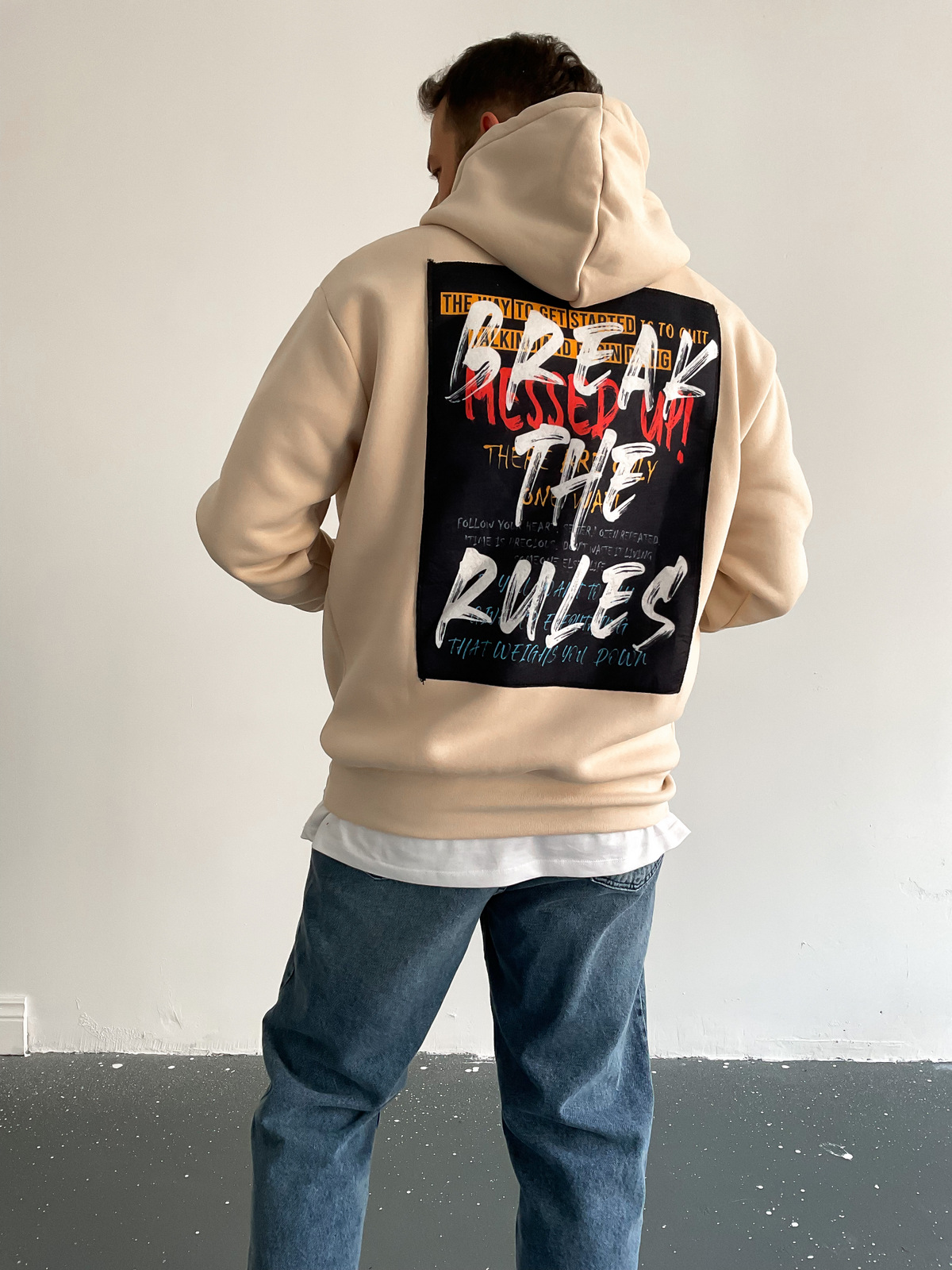Bej Rules Kapüşonlu Sweat C-401