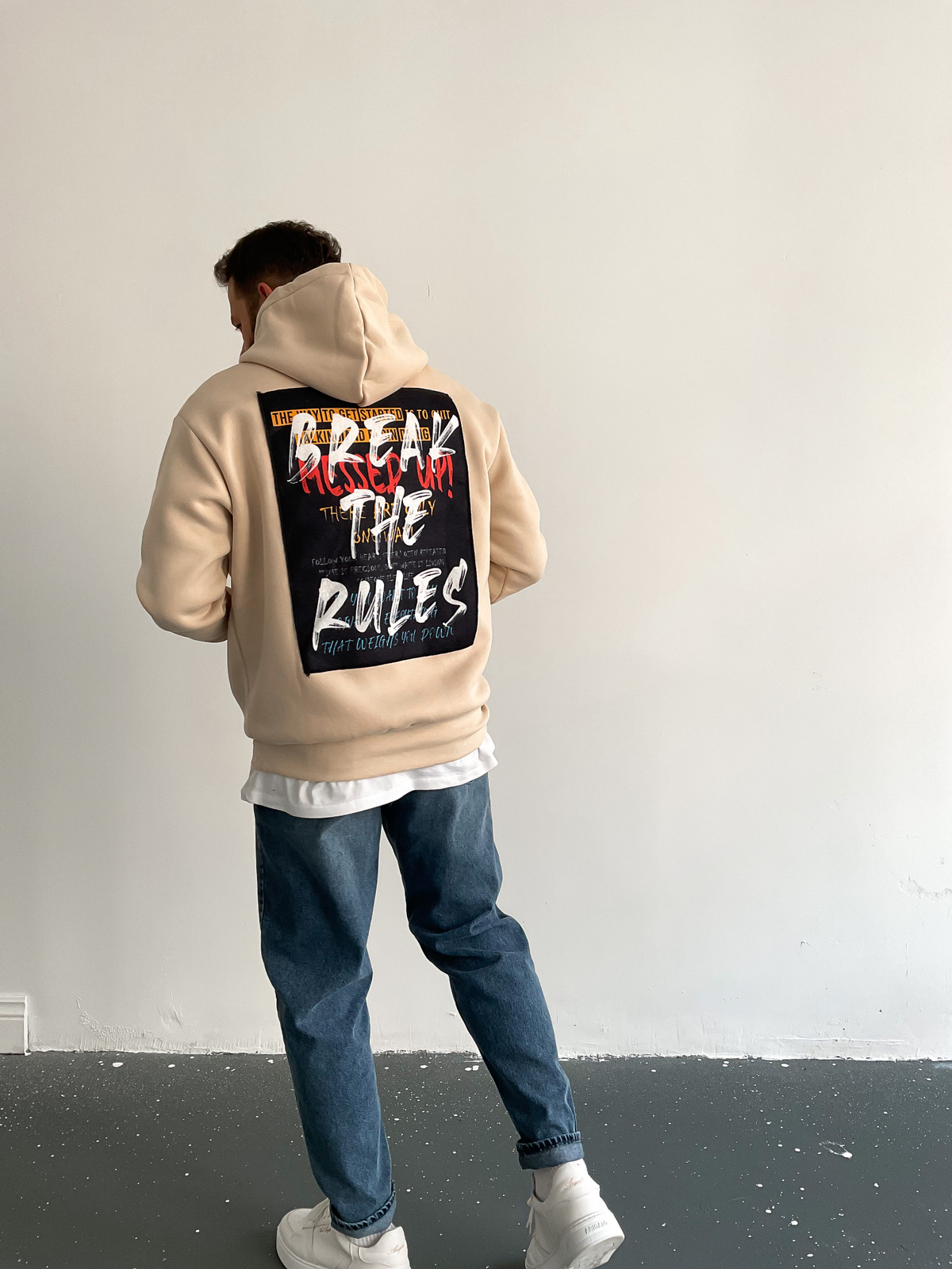 Bej Rules Kapüşonlu Sweat C-401