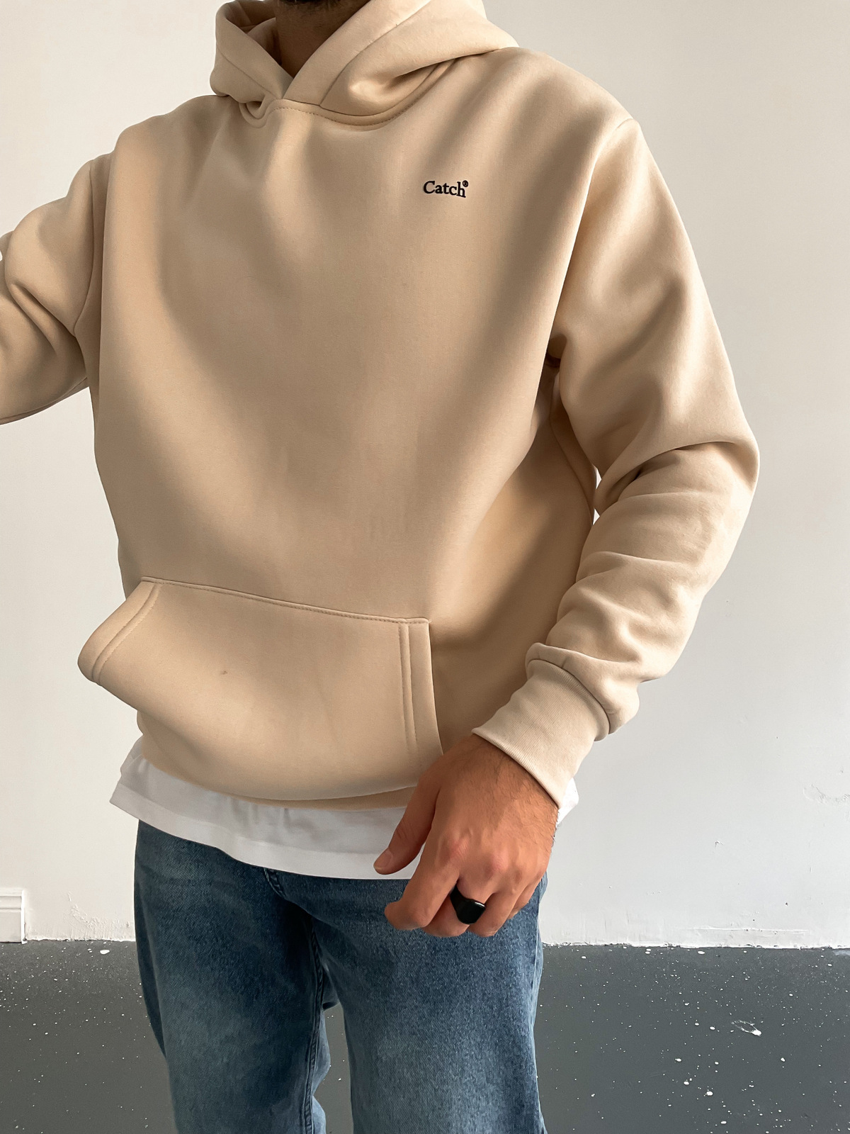 Bej Rules Kapüşonlu Sweat C-401