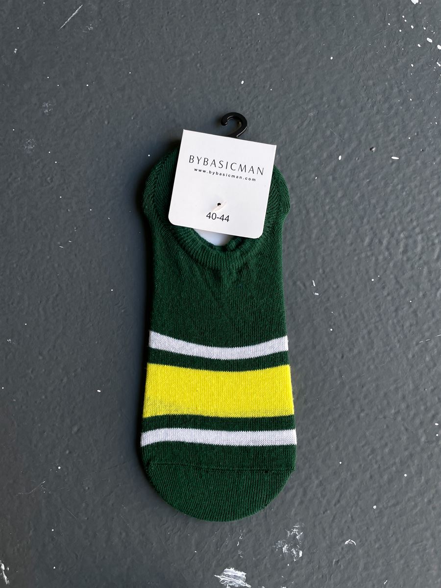 Yeşil Şeritli No-Show Çorap