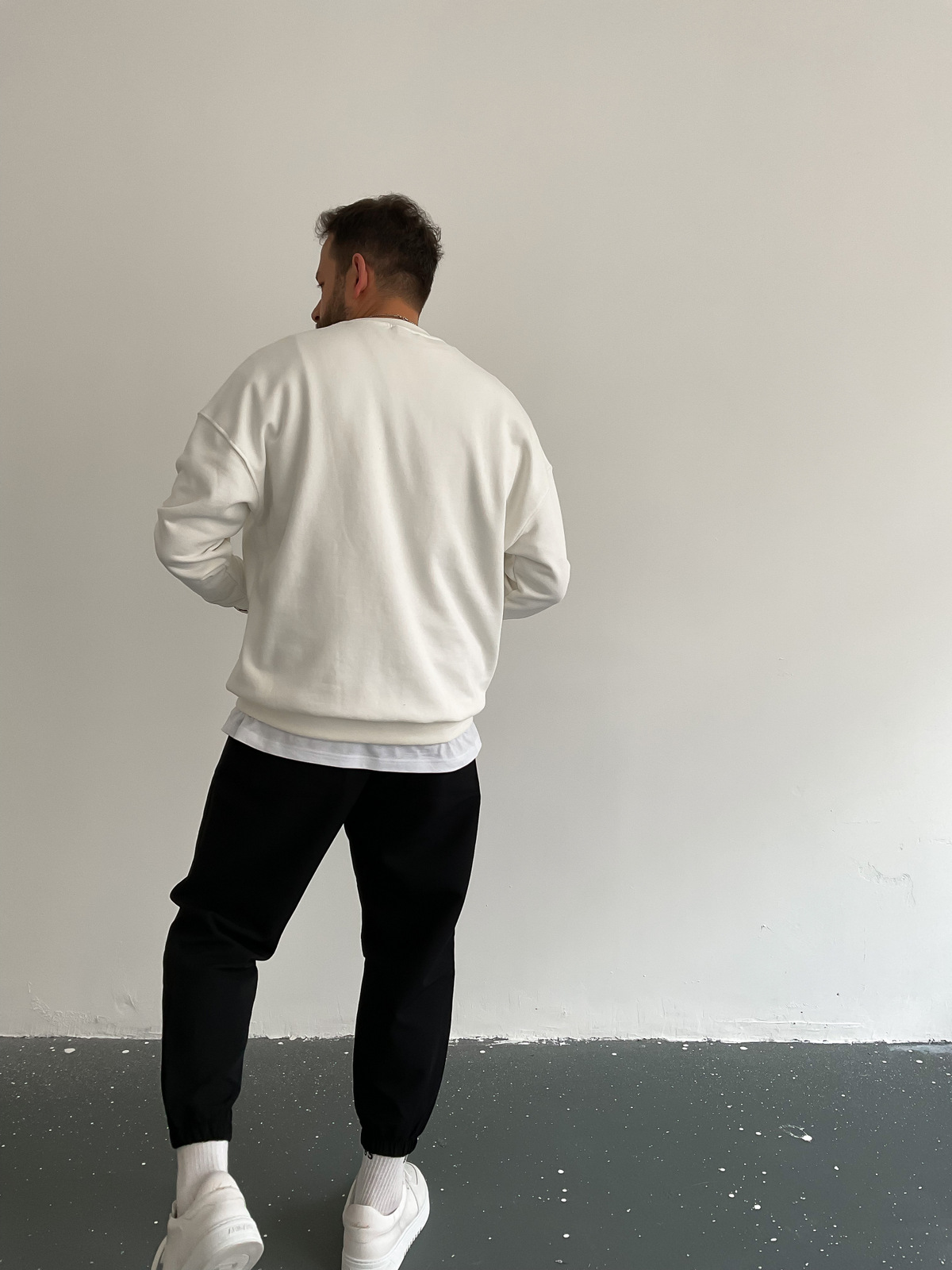Beyaz Skull Taşlı Sweat BLA-012