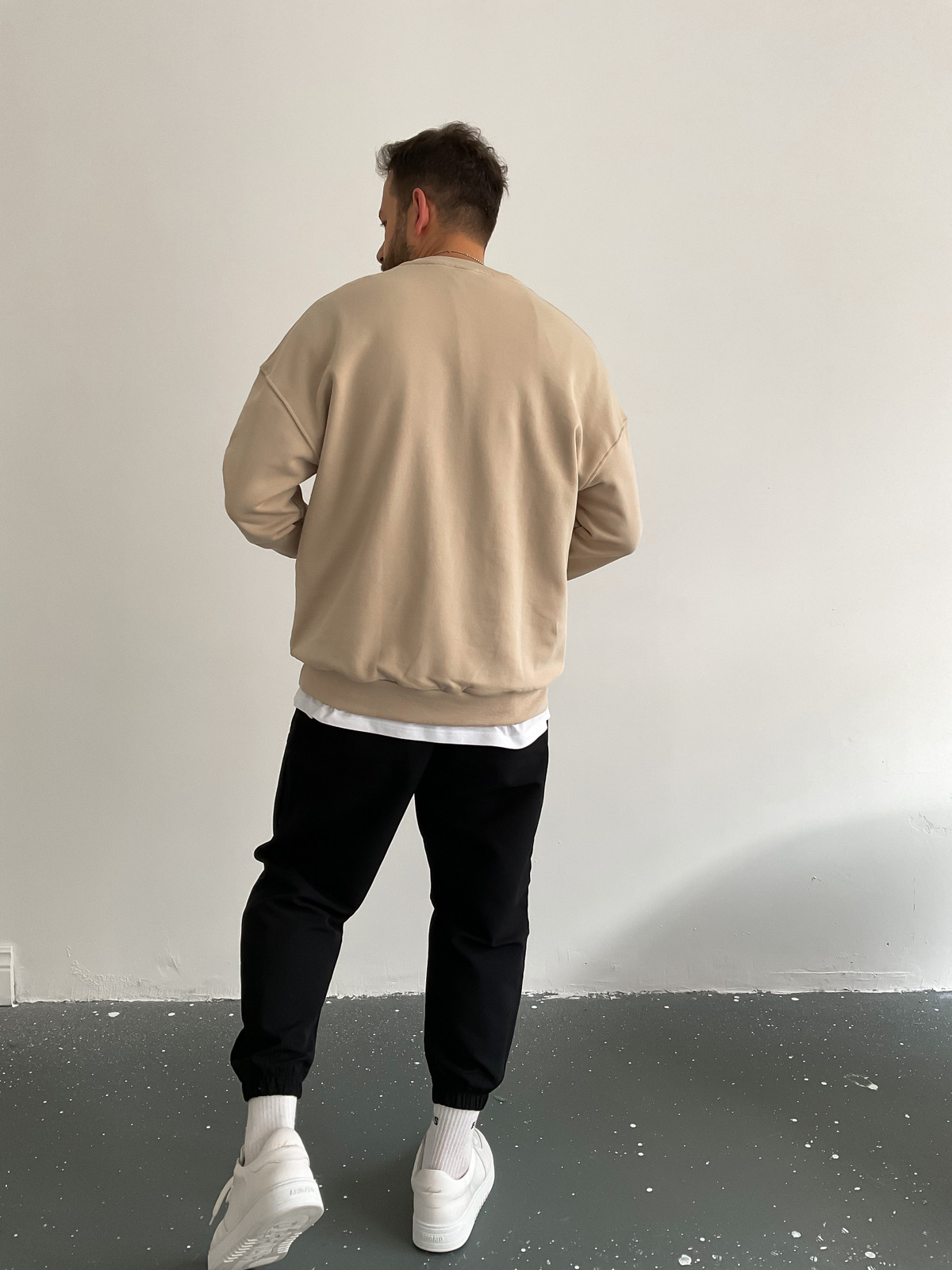 Bej Skull Taşlı Sweat BLA-012