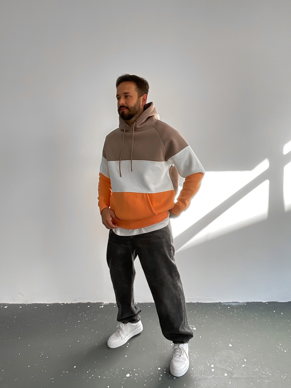 Turuncu 3 Parça Kapüşonlu Sweat C-416