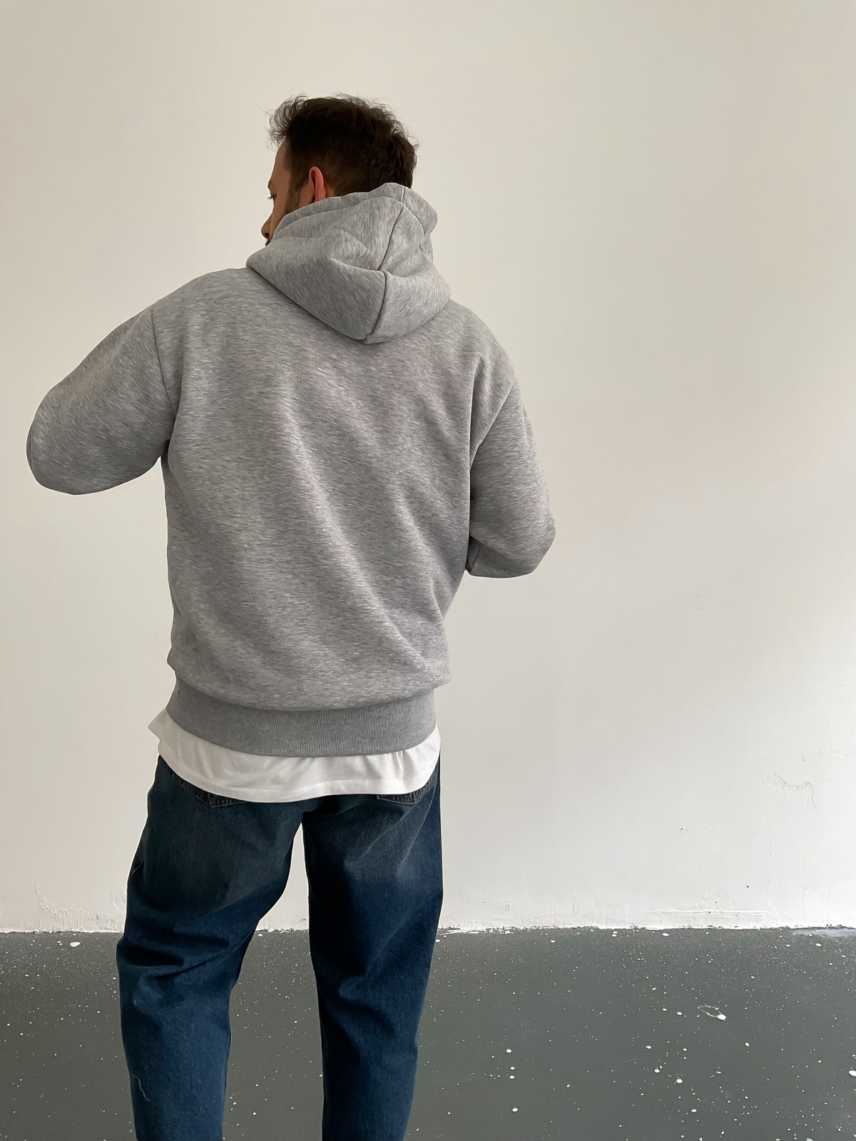 Gri NYC Kapüşonlu Sweat C-413