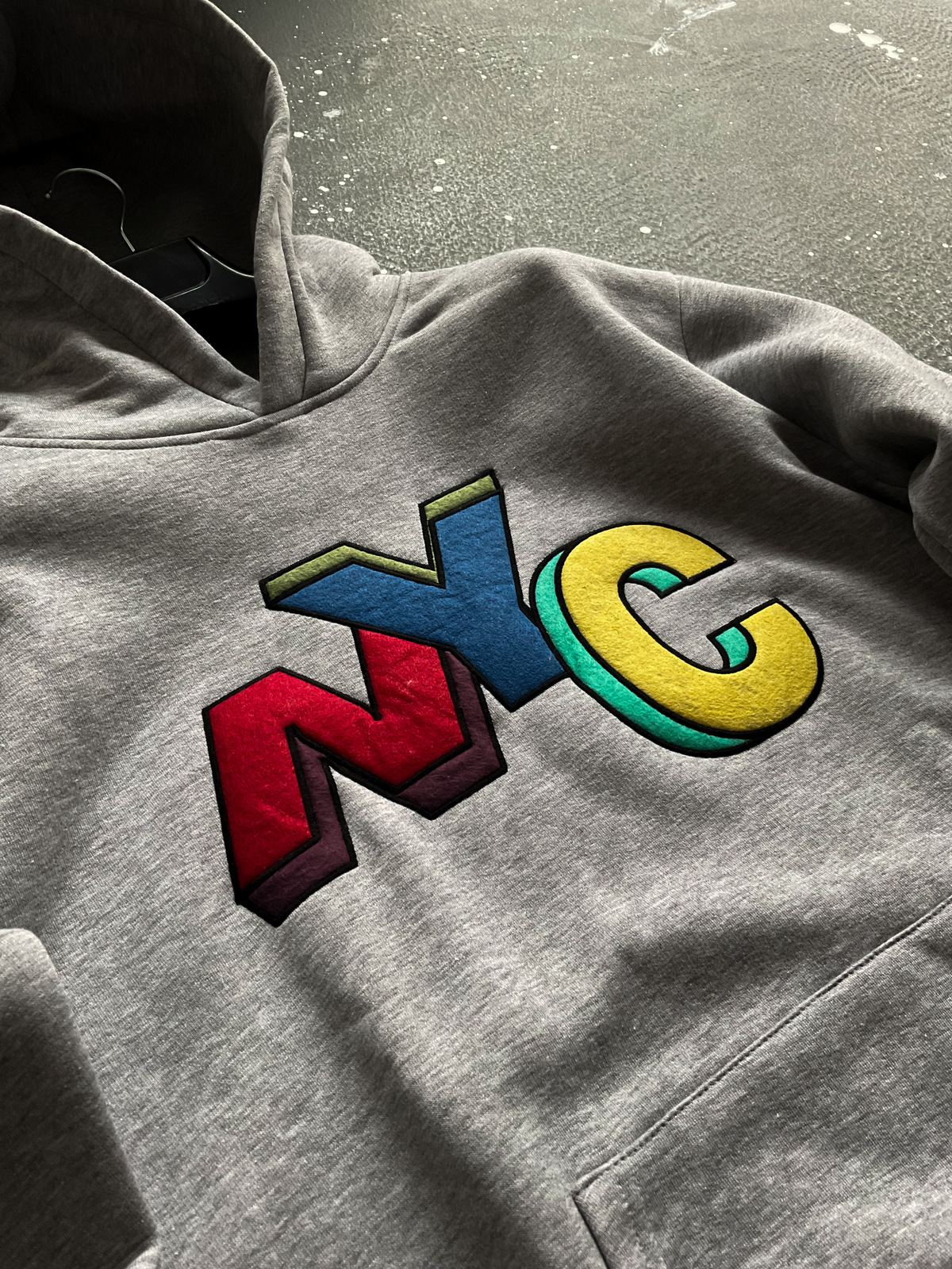Gri NYC Kapüşonlu Sweat C-413