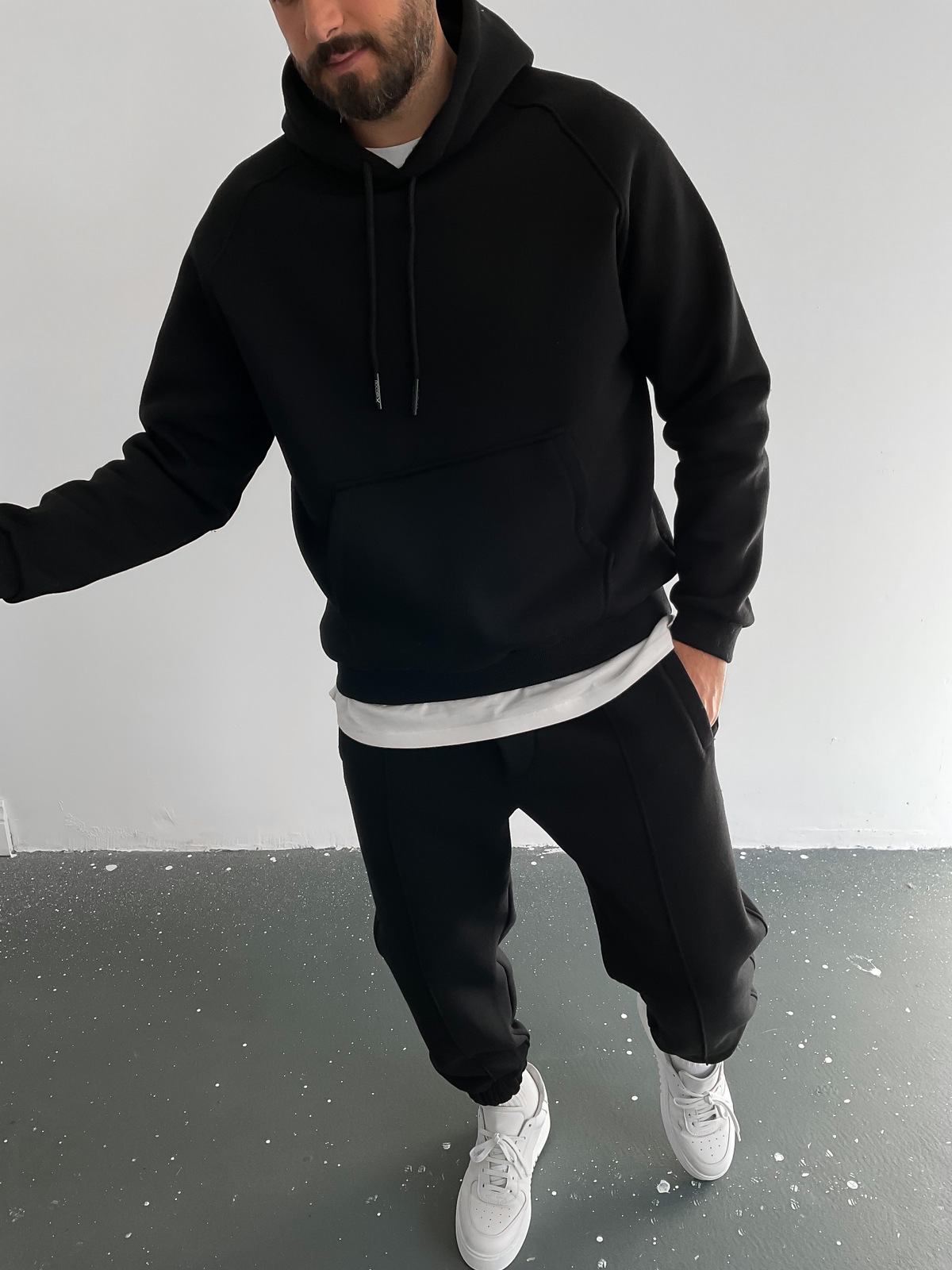 Siyah Basic Kapüşonlu Sweat RC-5481