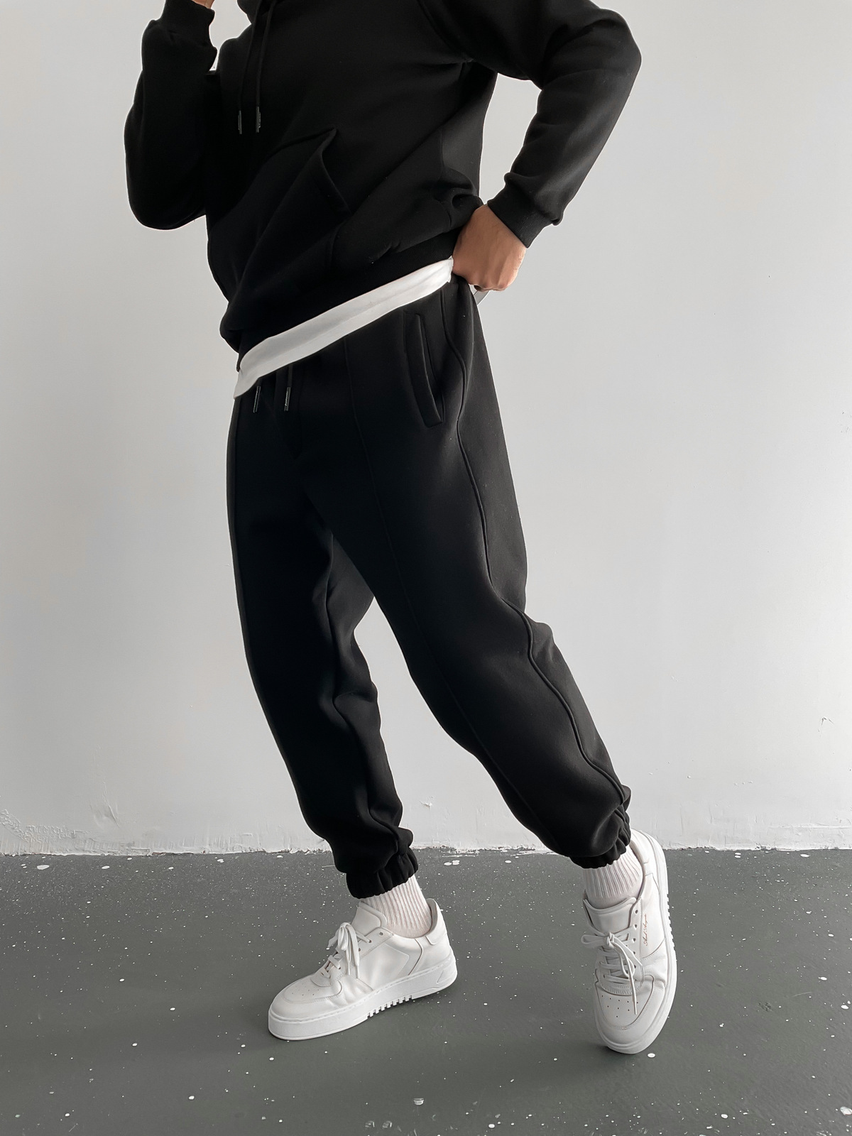 Siyah Basic Dikişli Eşofman RC-5481