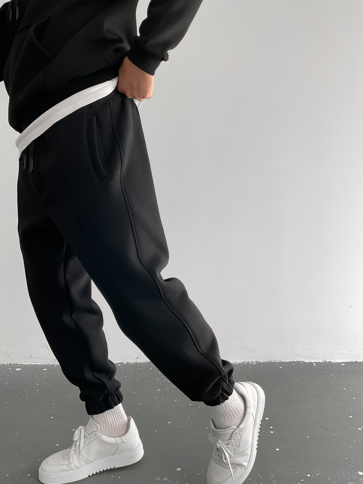 Siyah Basic Dikişli Eşofman RC-5481