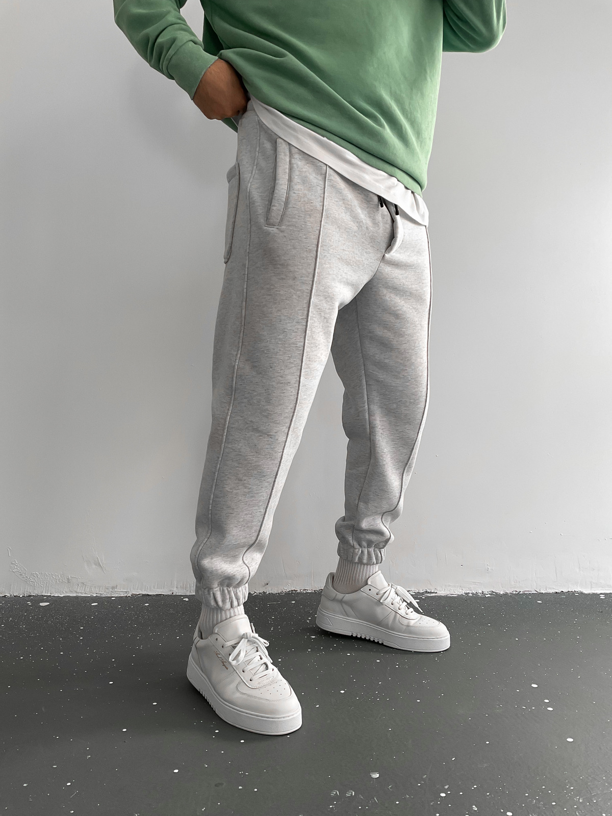 Gri Basic Dikişli Eşofman RC-5481