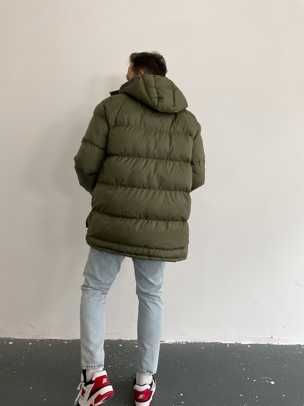 Haki Kapüşonlu Cepli Mont V-641