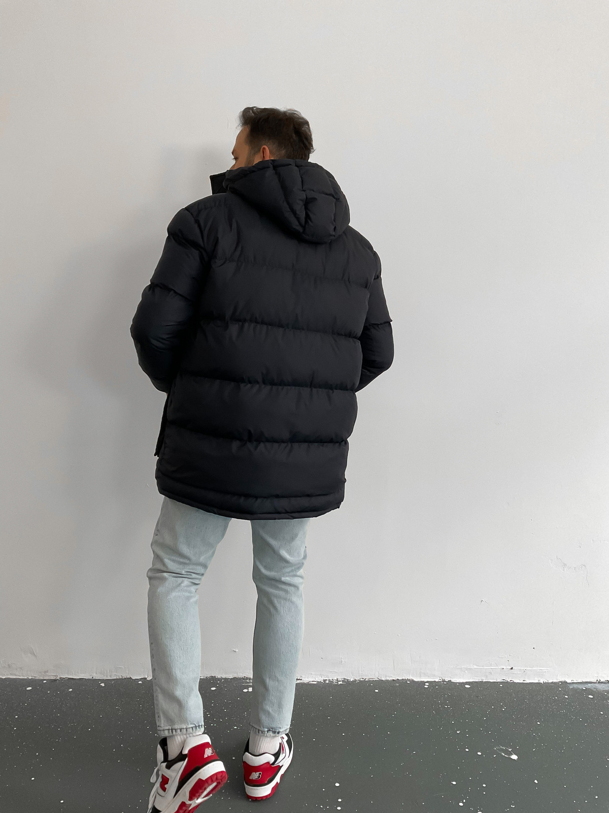 Lacivert Kapüşonlu Cepli Mont V-641