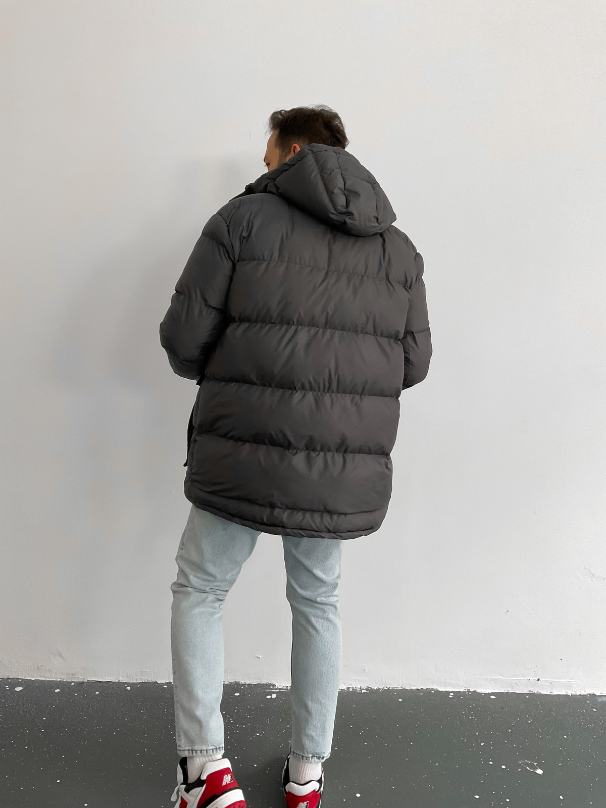 Füme Kapüşonlu Cepli Mont V-641
