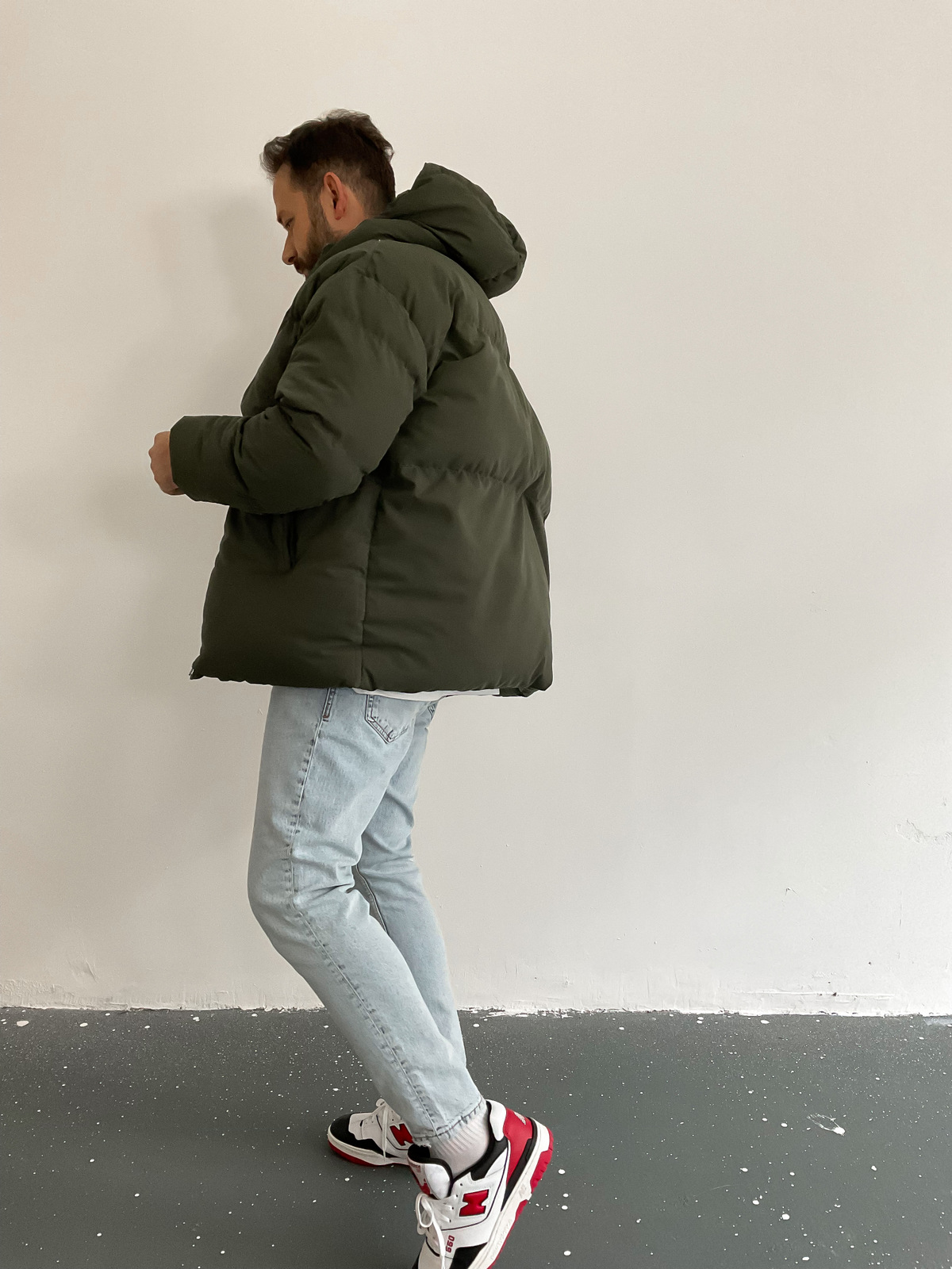 Haki Oversize Basic Şişme Mont V-670