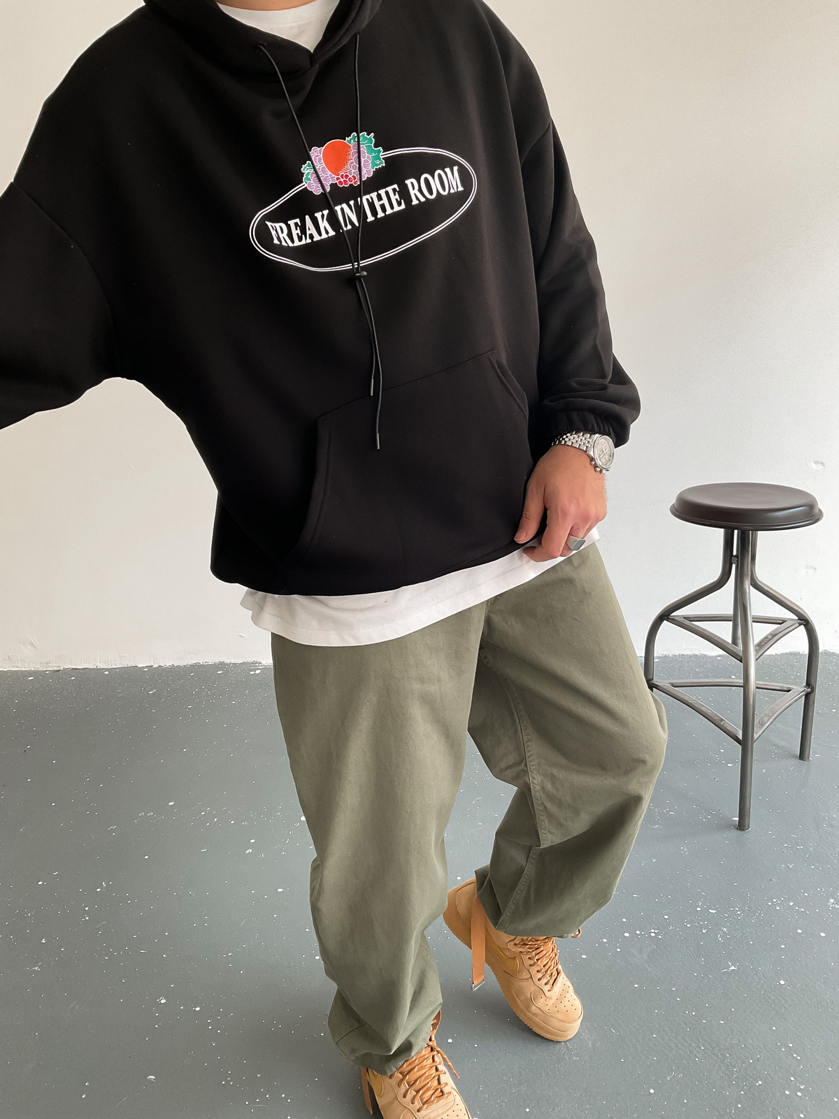 Siyah Freak Kapüşonlu Sweat BS-001