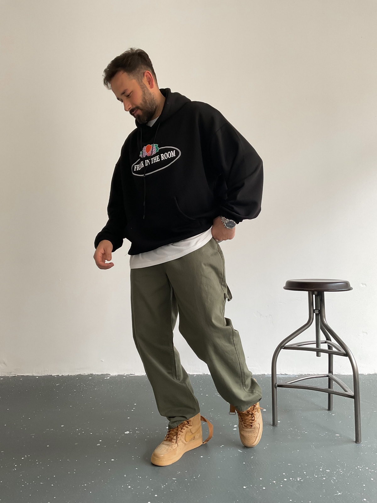 Siyah Freak Kapüşonlu Sweat BS-001