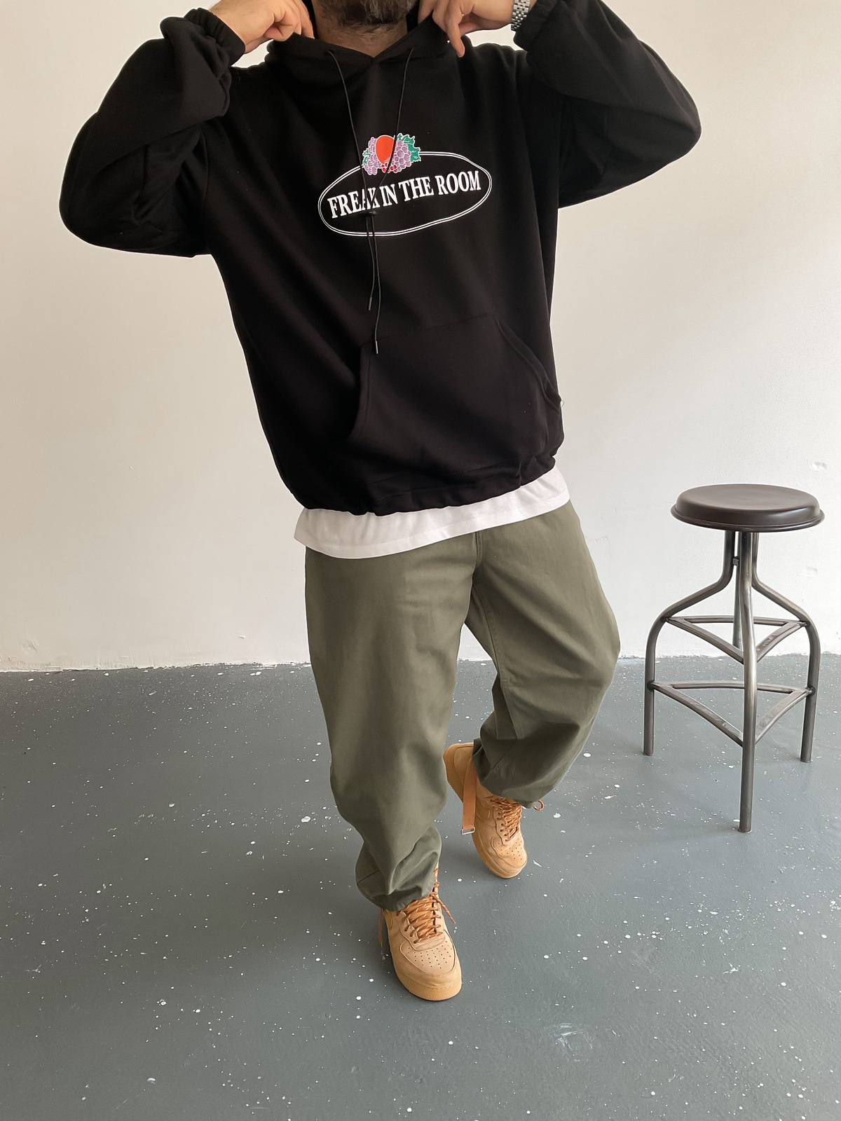 Siyah Freak Kapüşonlu Sweat BS-001