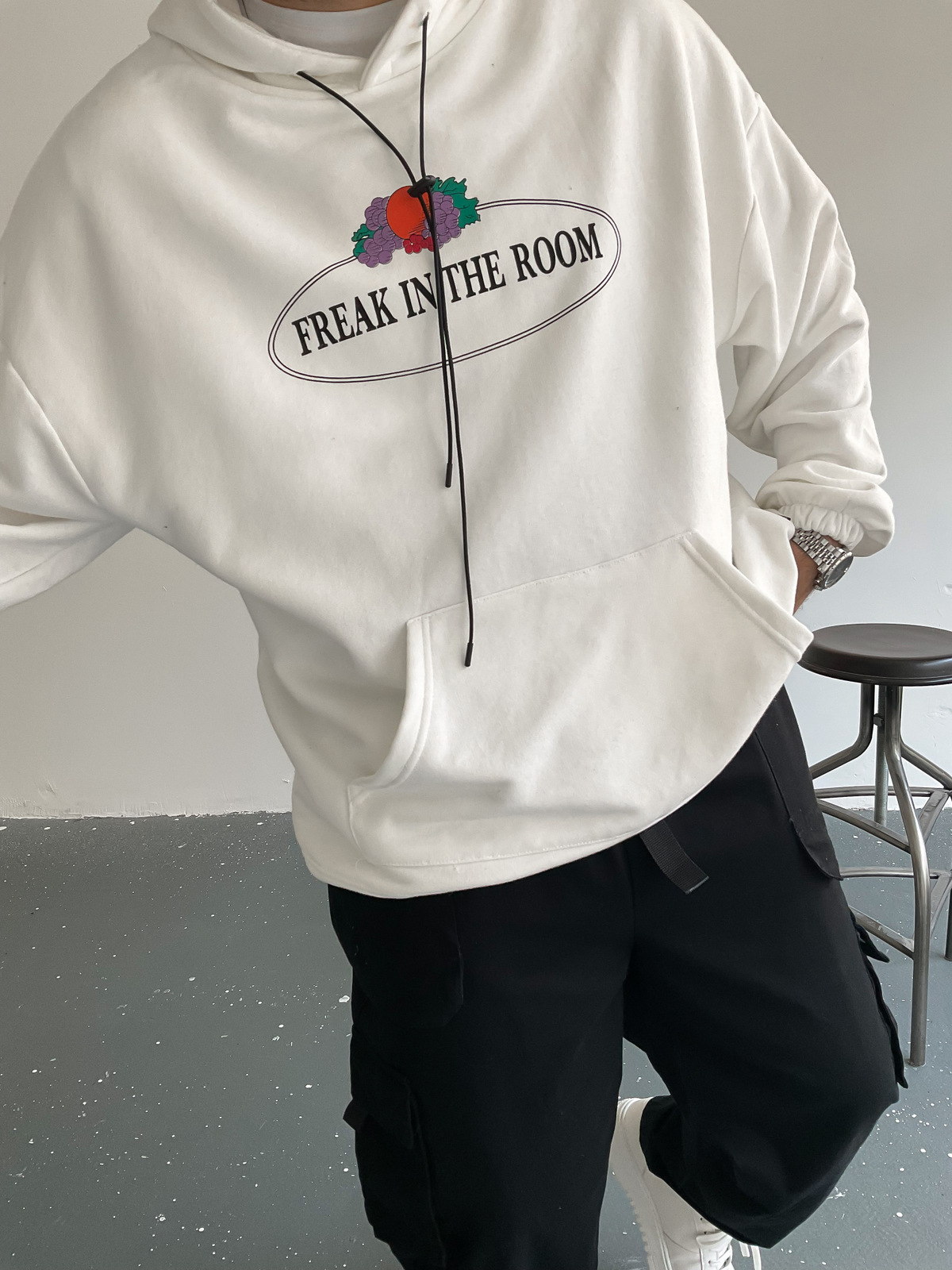 Ekru Freak Kapüşonlu Sweat BS-001