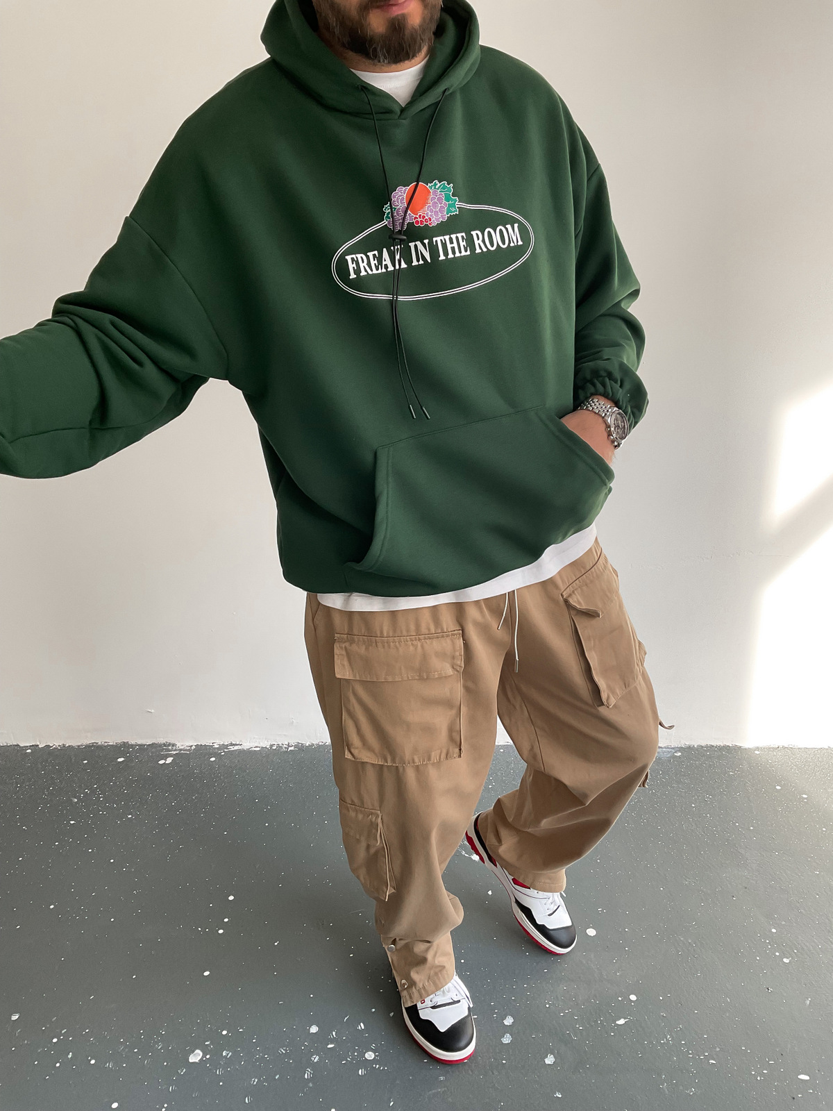 Koyu Yeşil Freak Kapüşonlu Sweat BS-001