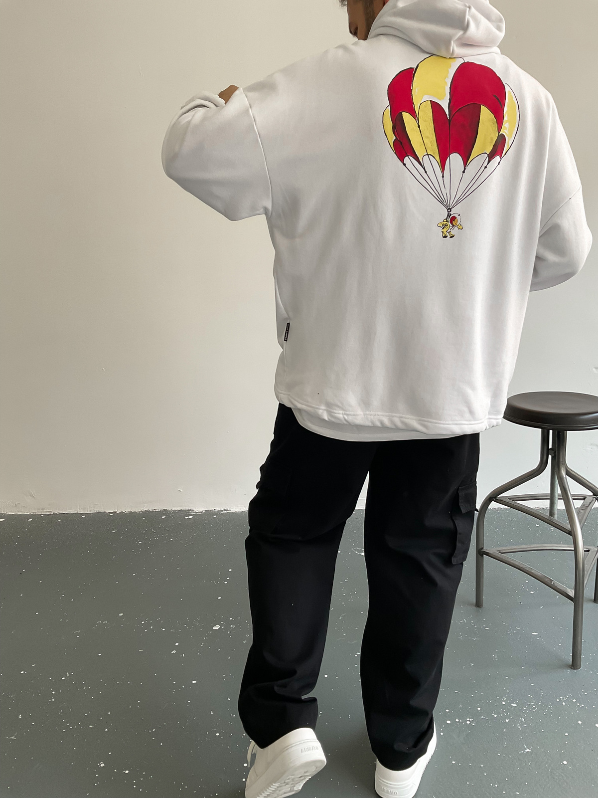 Beyaz Astronot Kapüşonlu Sweat BS-002