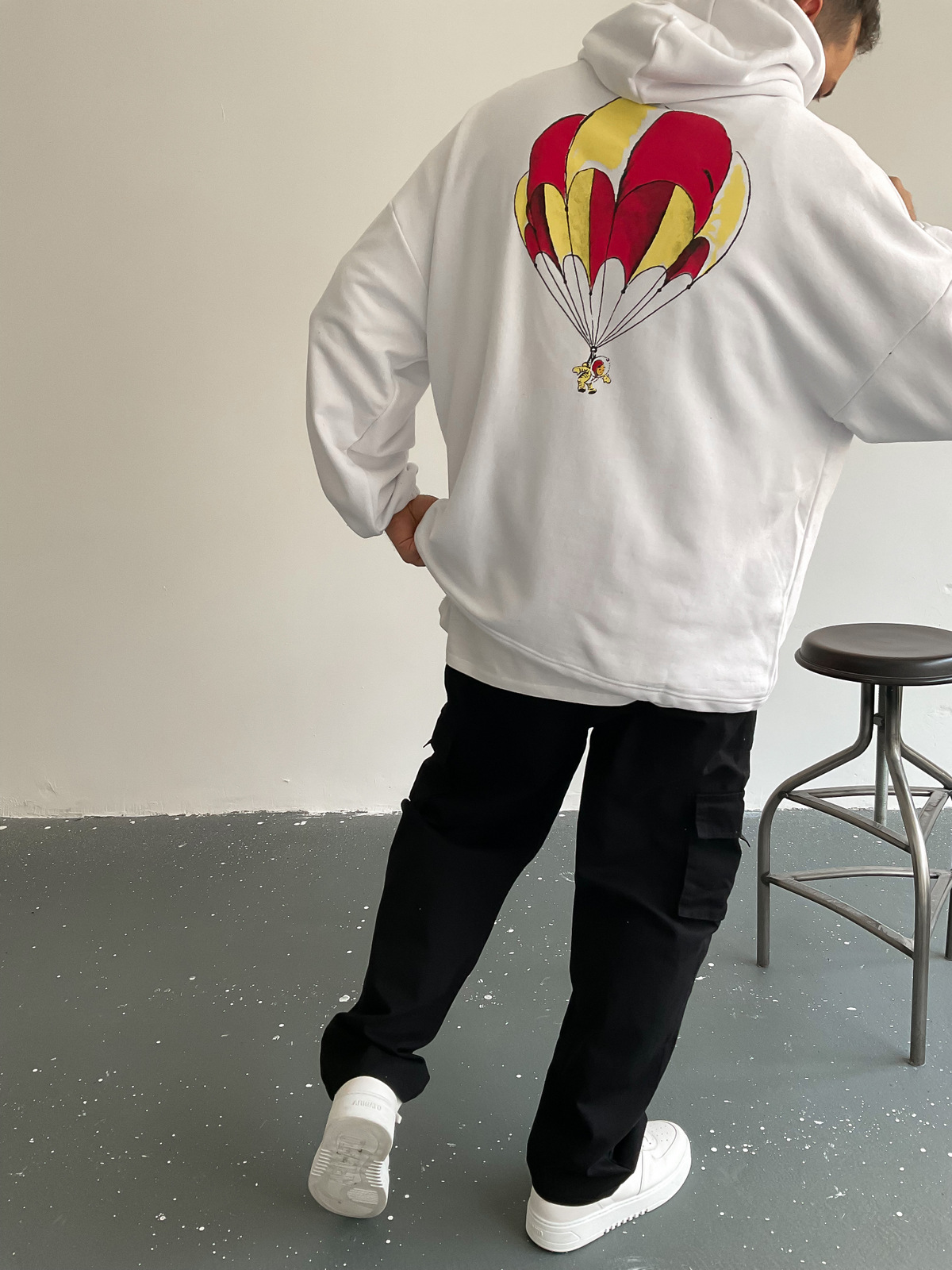 Beyaz Astronot Kapüşonlu Sweat BS-002