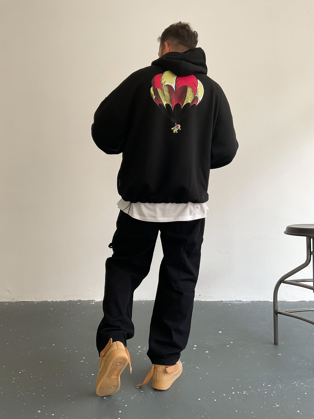 Siyah Astronot Kapüşonlu Sweat BS-002