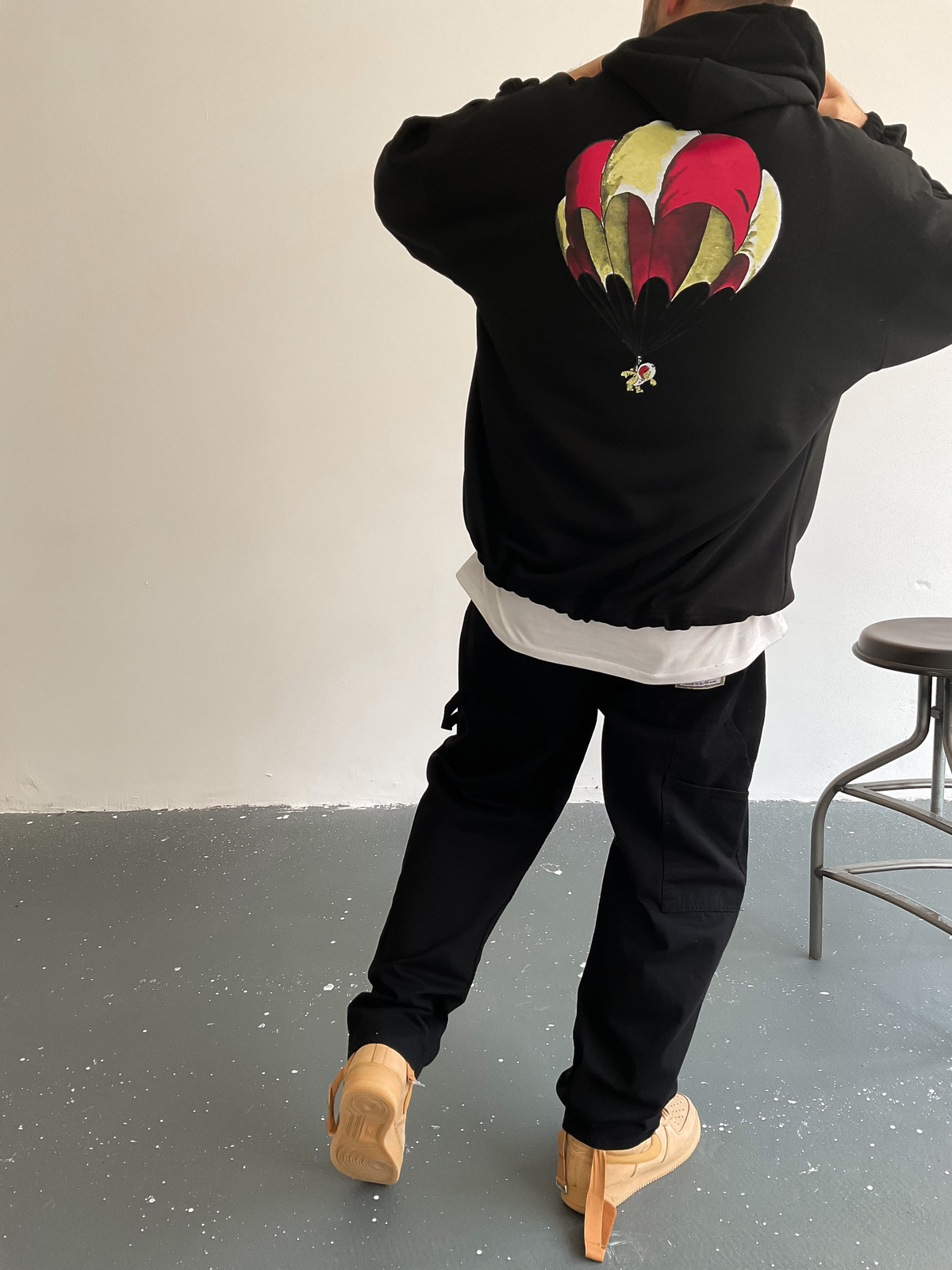 Siyah Astronot Kapüşonlu Sweat BS-002