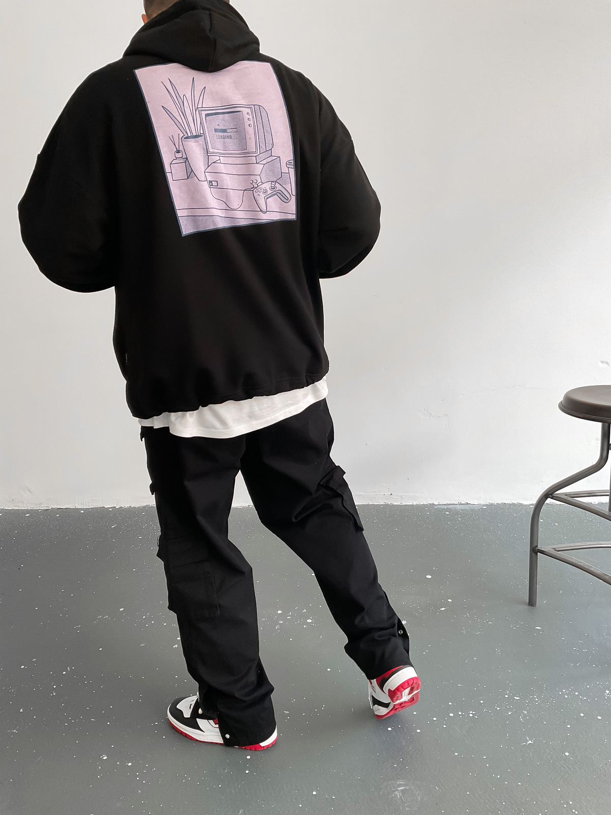 Siyah Konsol Kapüşonlu Sweat BS-003