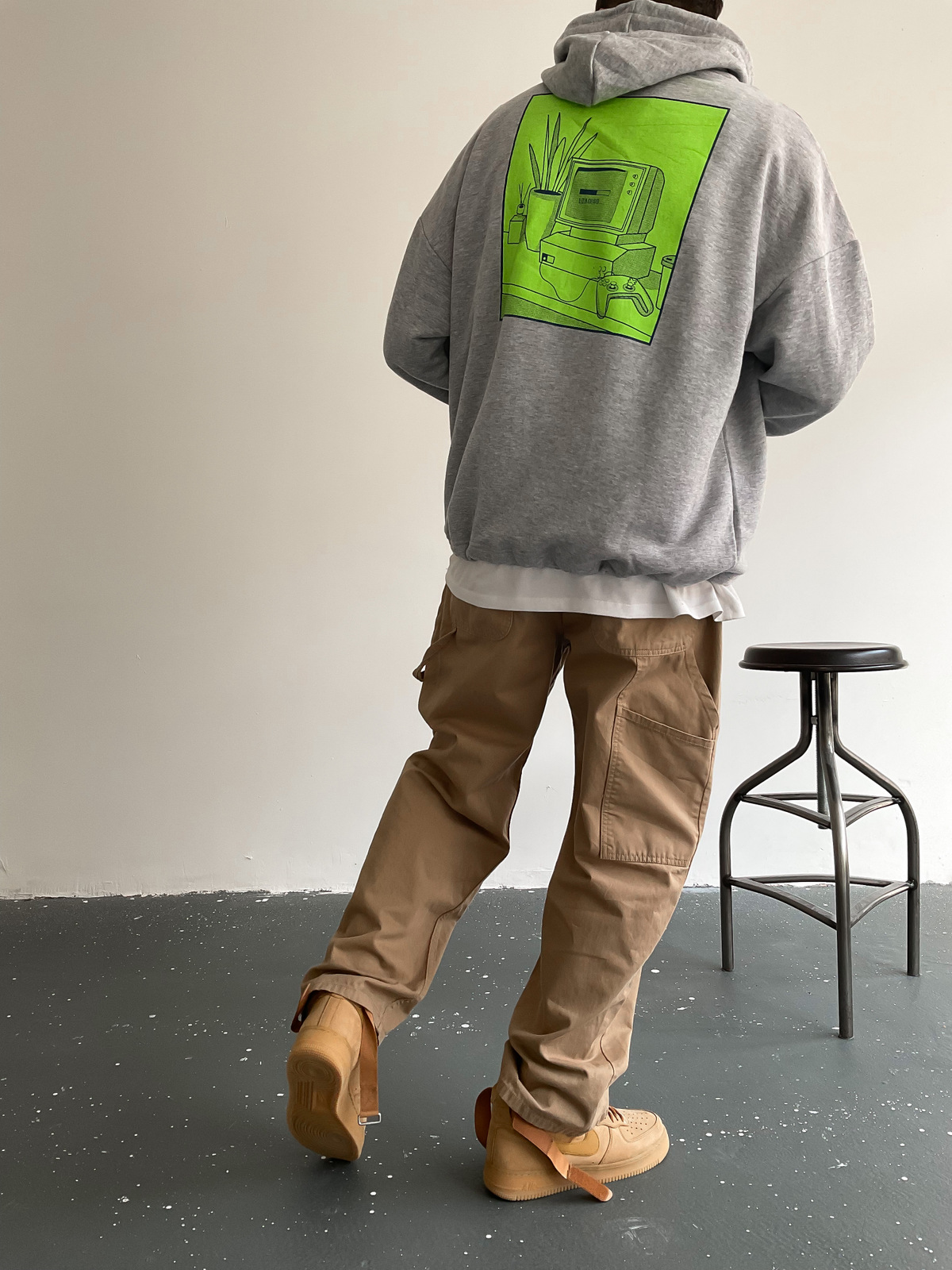 Gri Konsol Kapüşonlu Sweat BS-003
