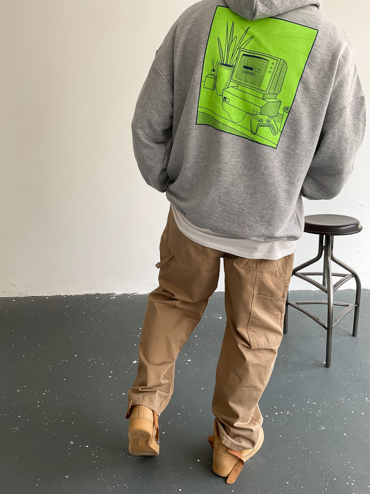 Gri Konsol Kapüşonlu Sweat BS-003