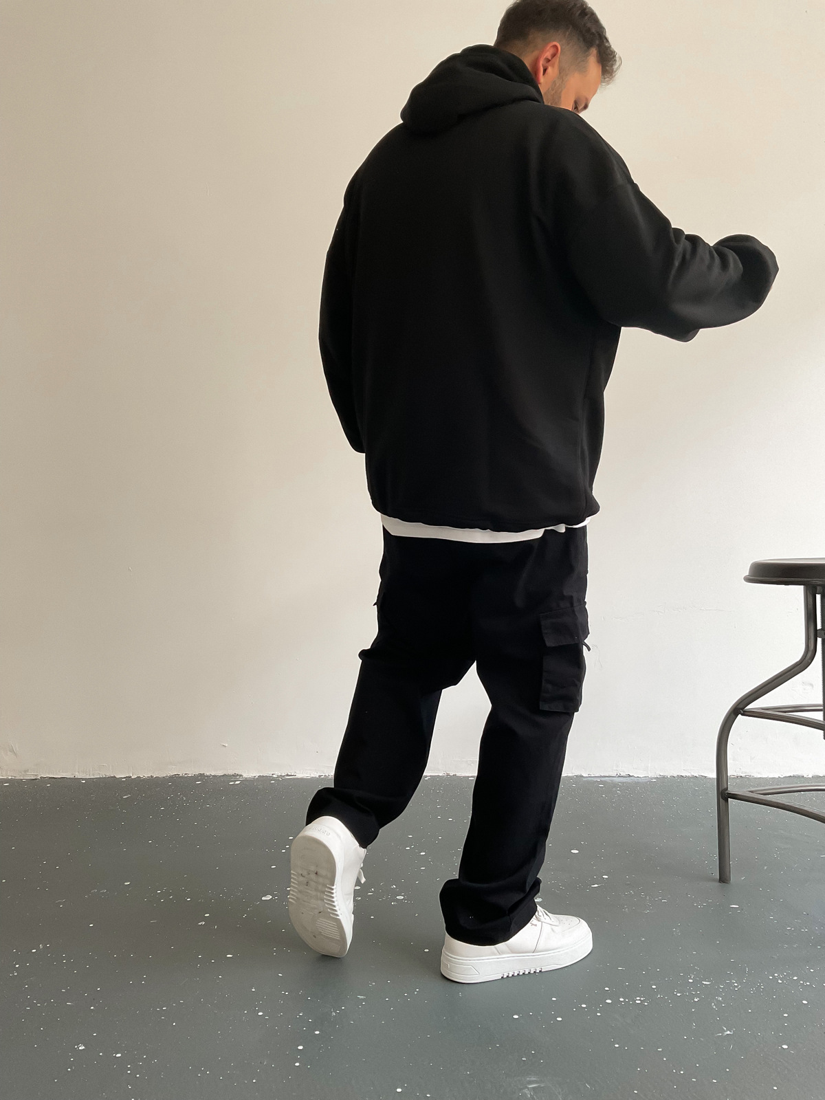Siyah Bommer Smurf Kapüşonlu Sweat BS-005
