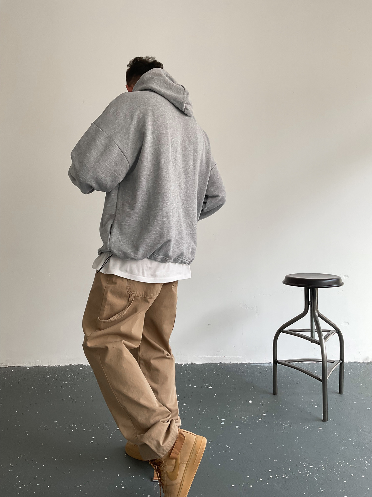 Gri Bommer Smurf Kapüşonlu Sweat BS-005