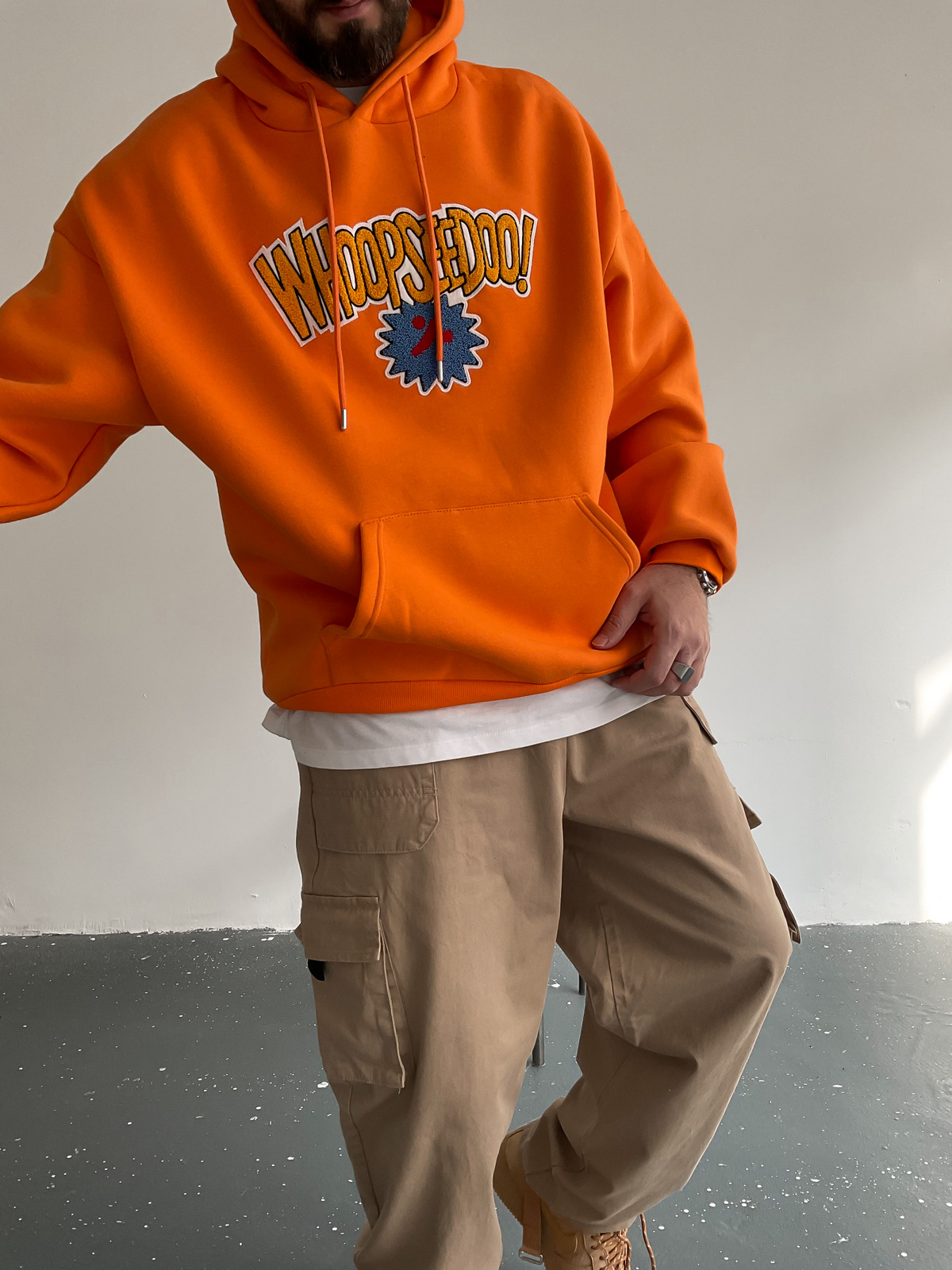 Turuncu Whoopseedoo Kapüşonlu Sweat BS-008