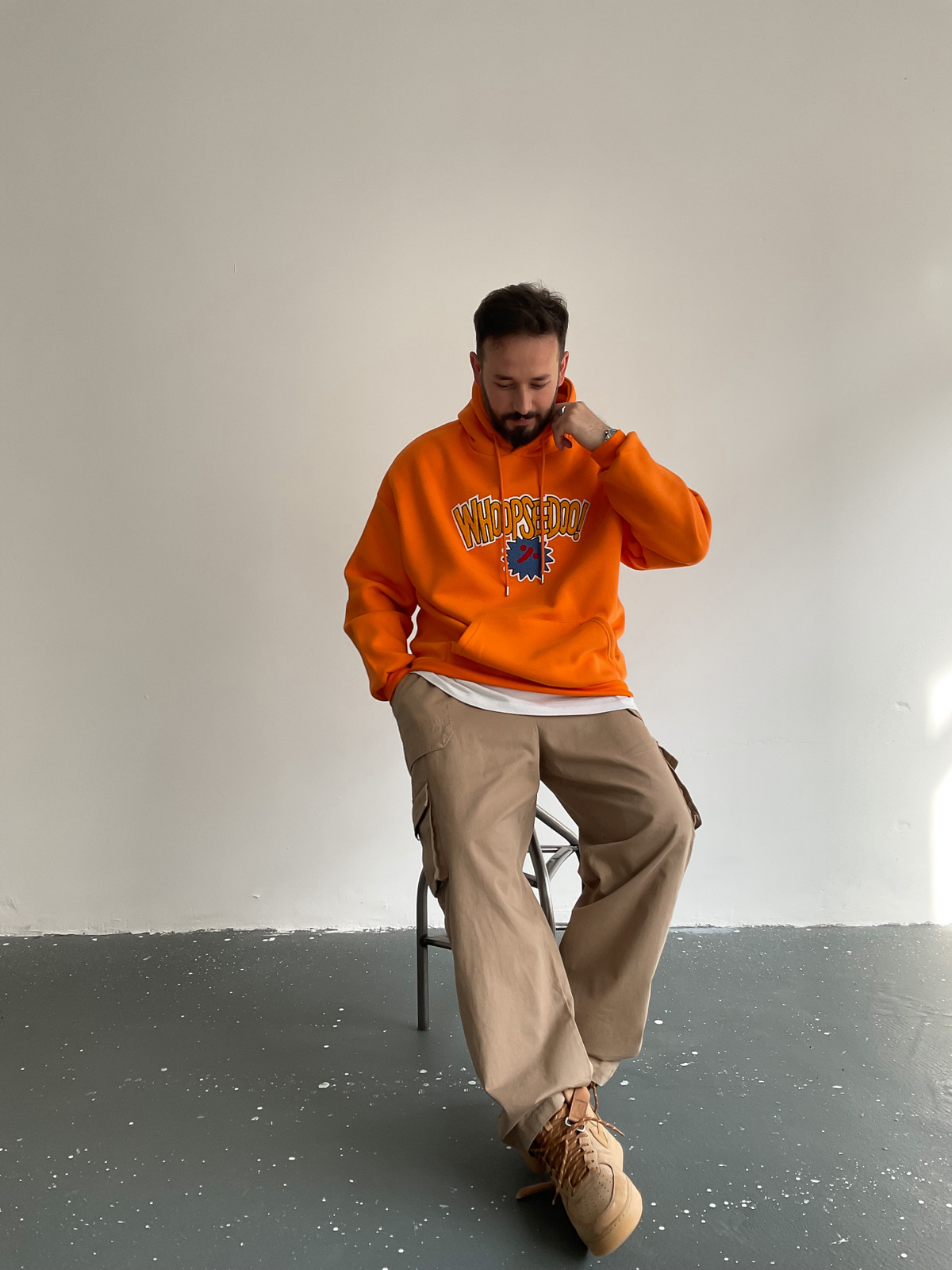 Turuncu Whoopseedoo Kapüşonlu Sweat BS-008