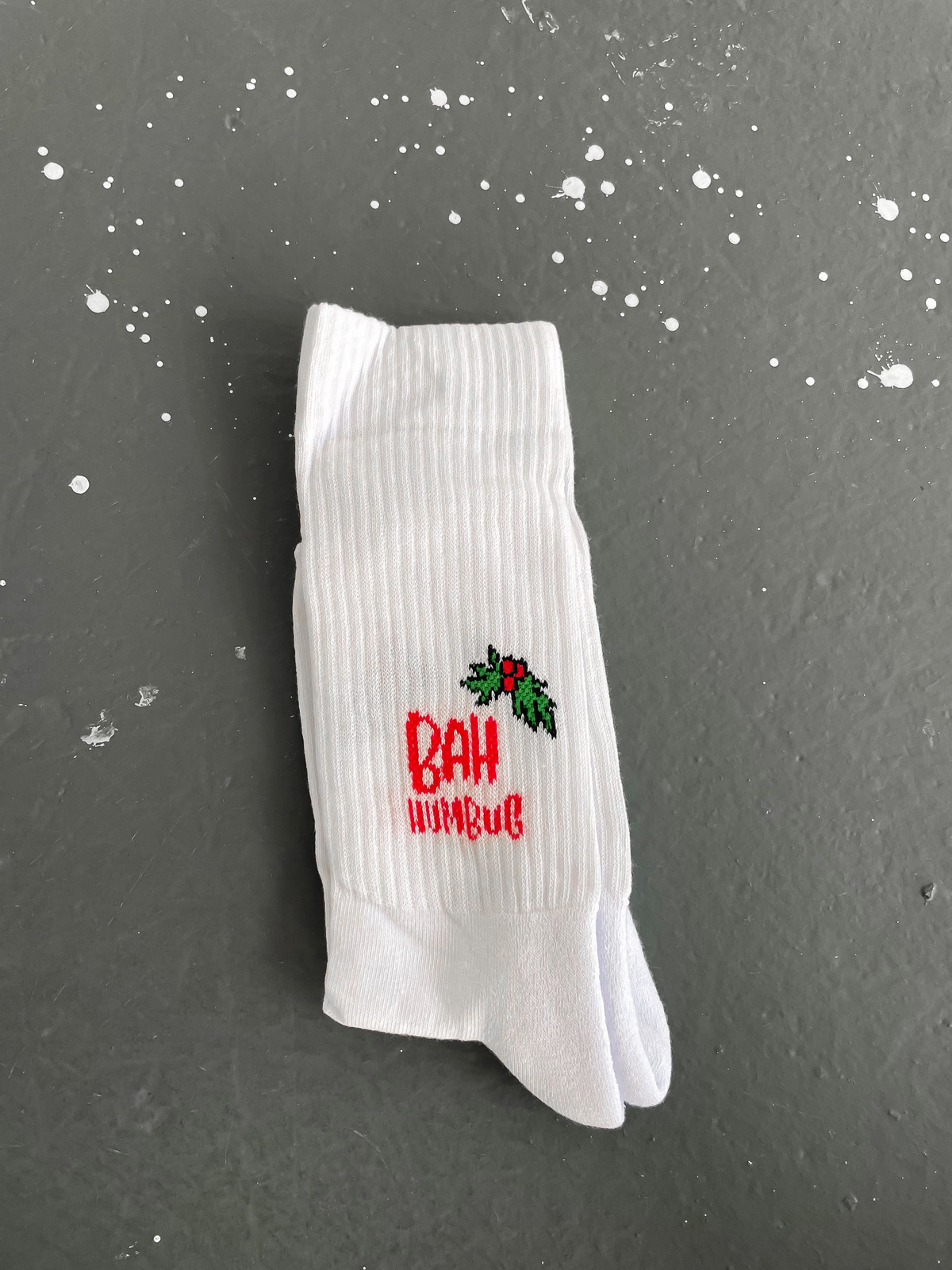 Beyaz Bah Humbug Çorap