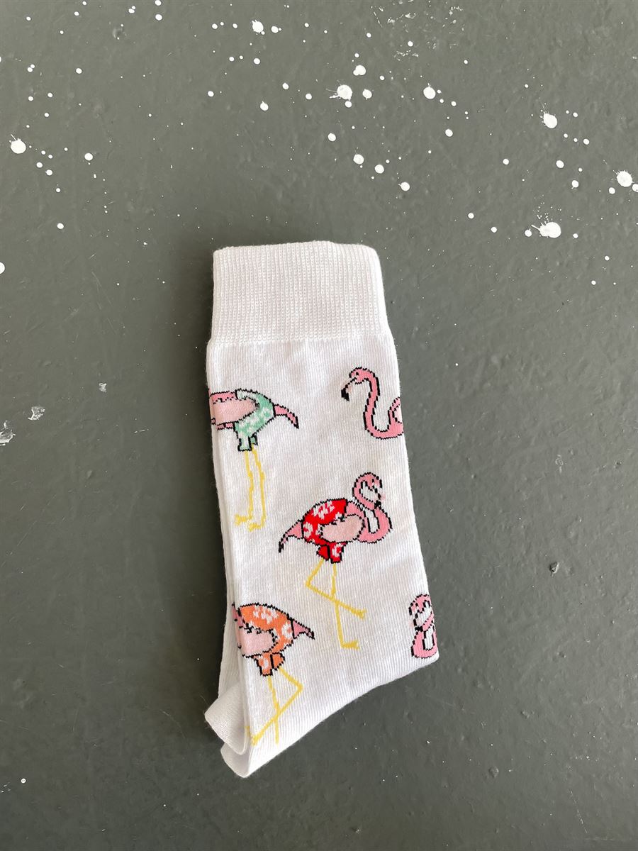 Beyaz Flamingo Çorap