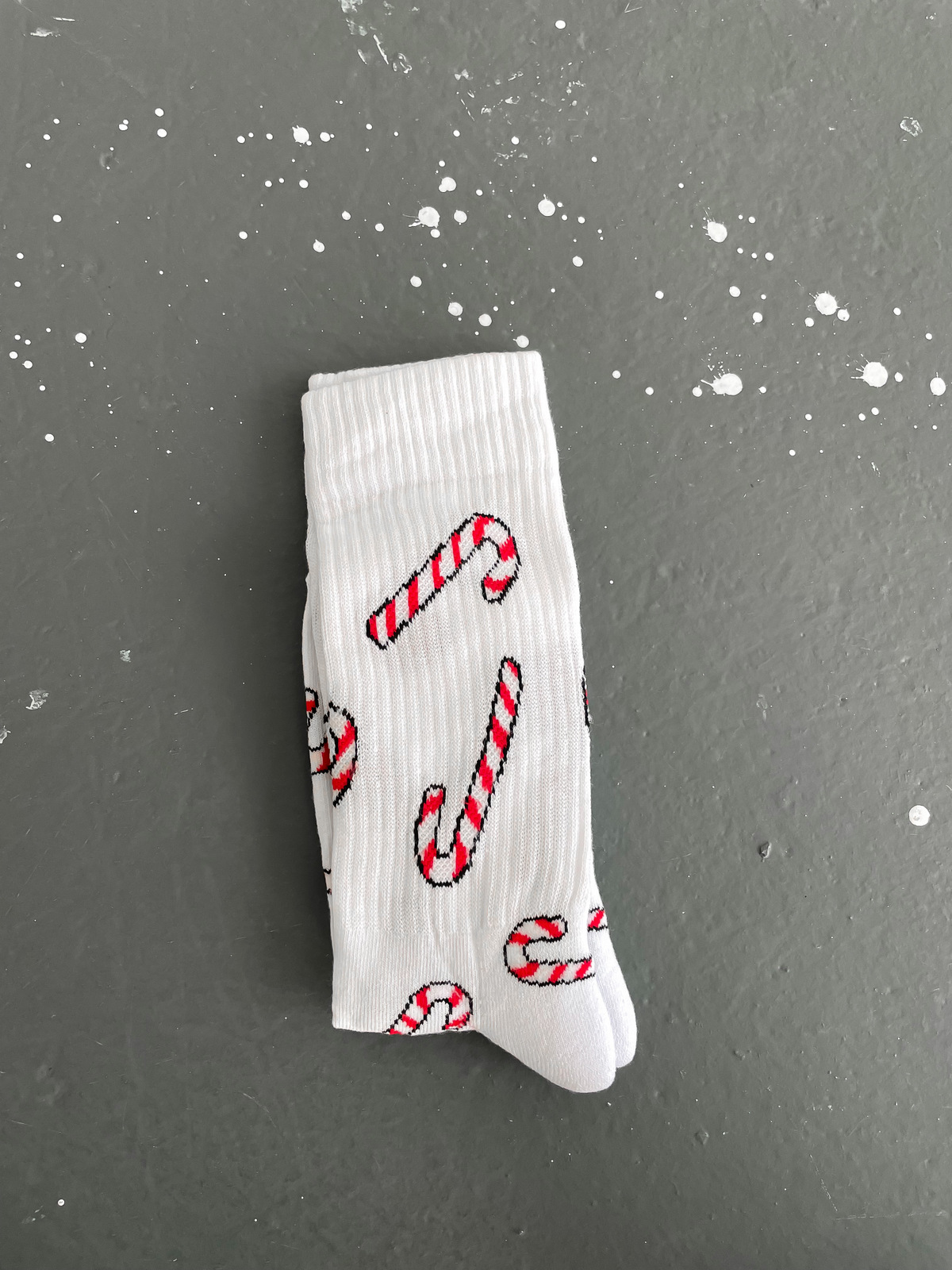 Beyaz Candy Cane Çorap